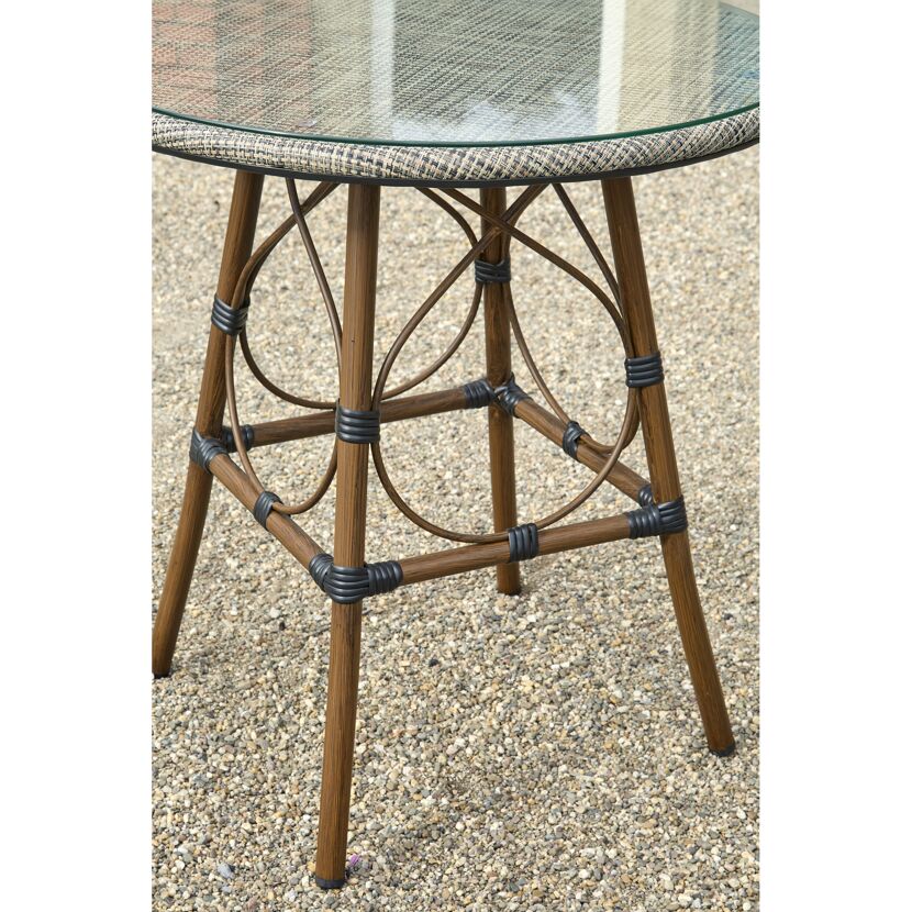 Gartentisch 'Rita' Aluminium/Glas Ø 70 x 74 cm