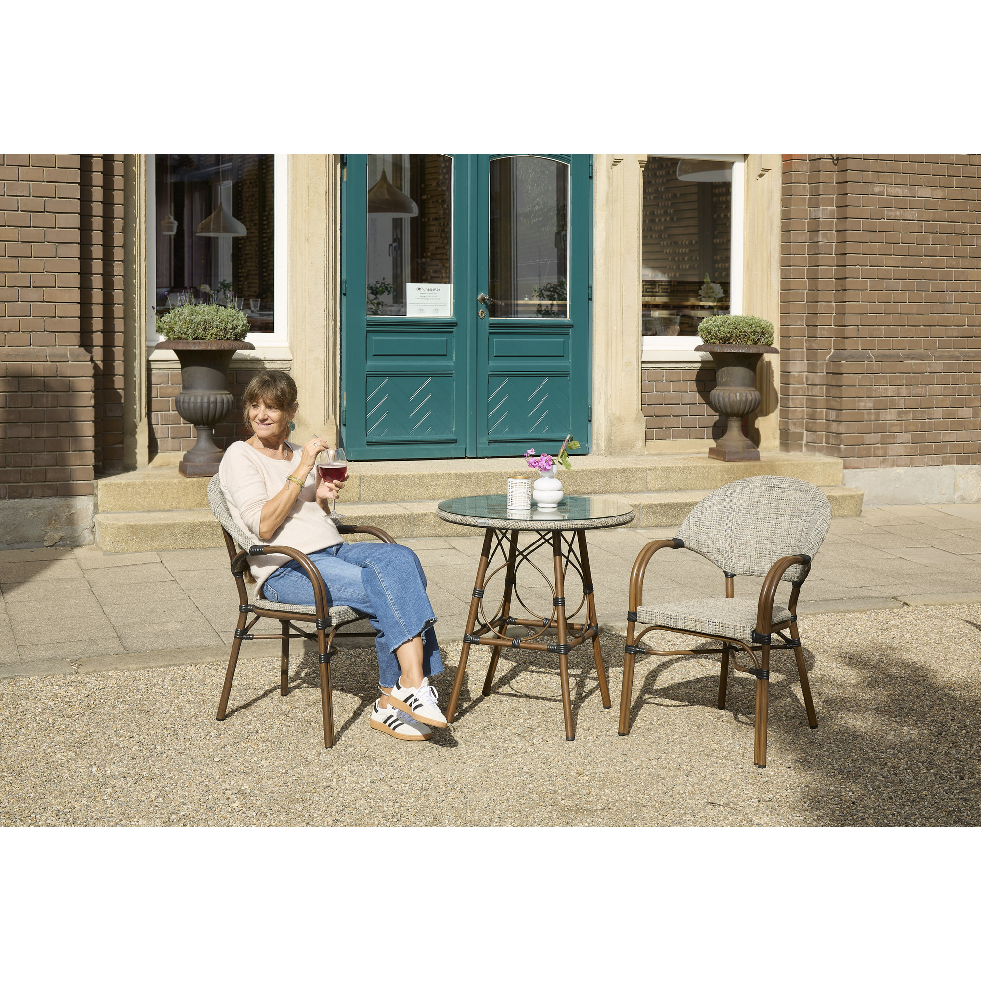 Tisch 'Rita' braun/beige Ø 70 x 74 cm