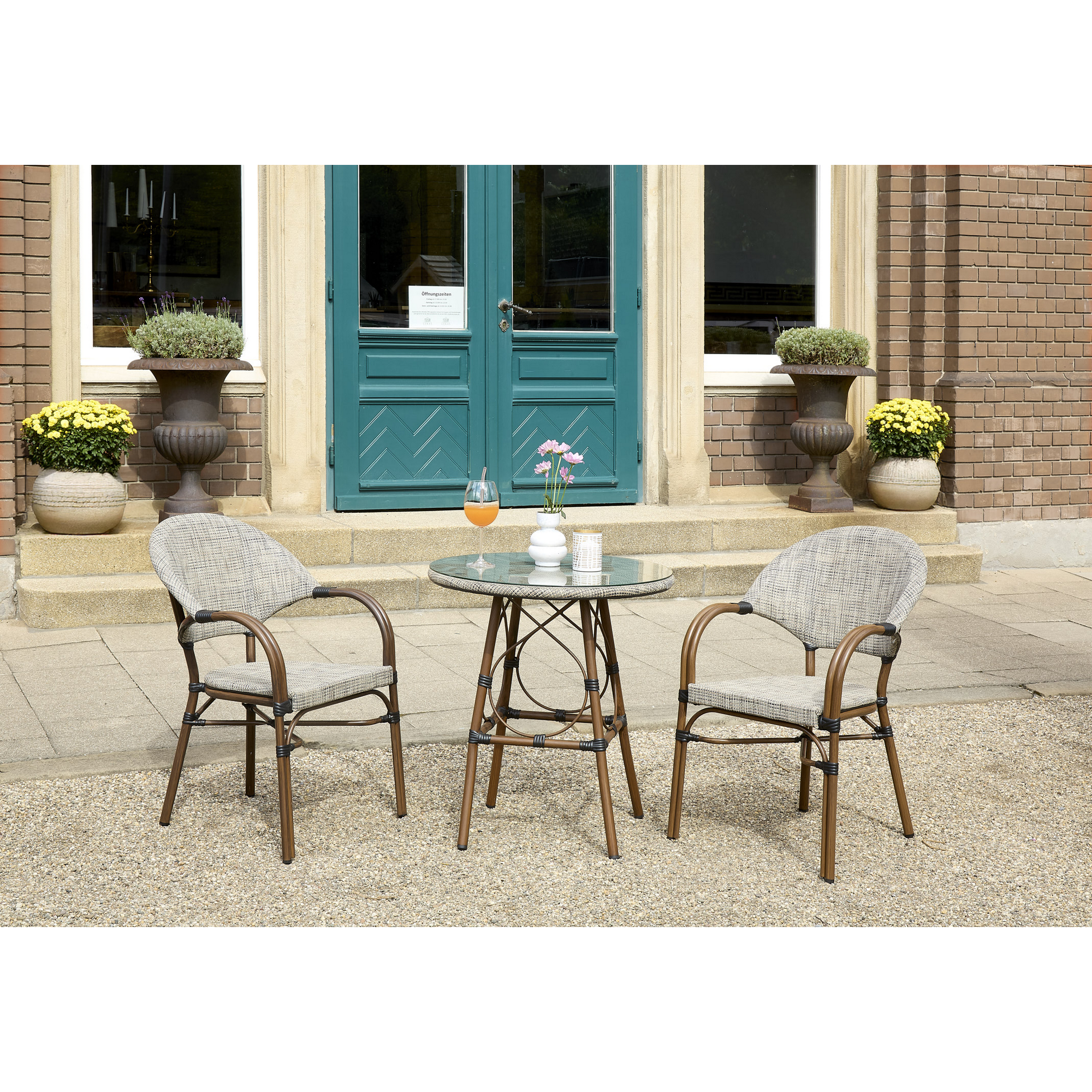 Tisch 'Rita' braun/beige Ø 70 x 74 cm