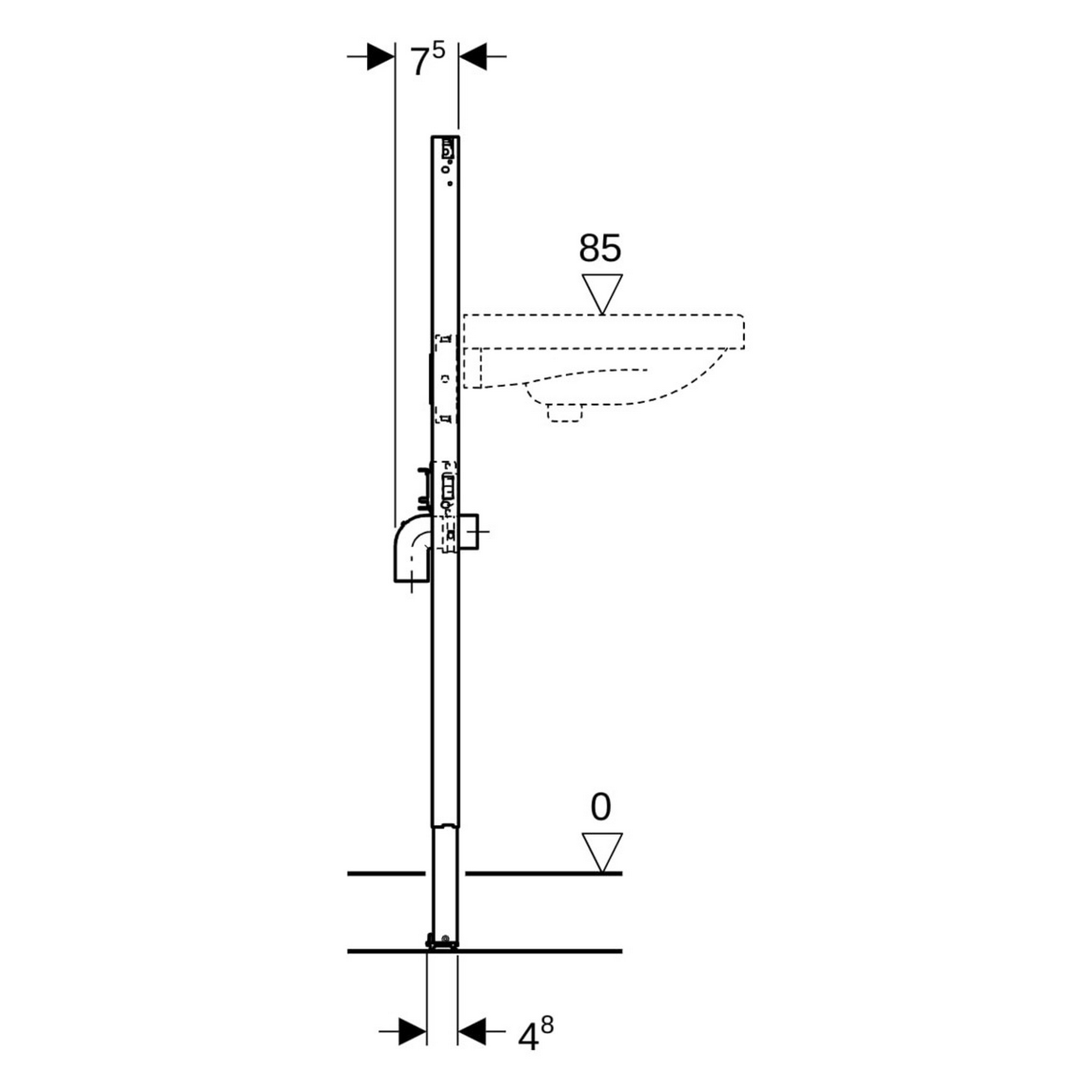 Duofix-Element für Waschtisch 112 cm