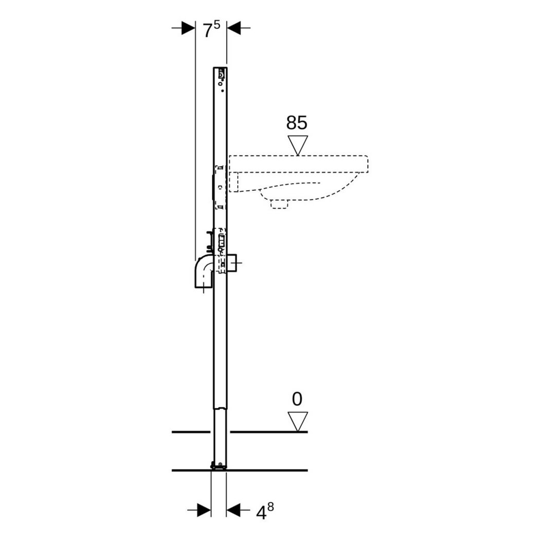 Waschbecken-Element 'Duofix' 112 cm Standarmatur