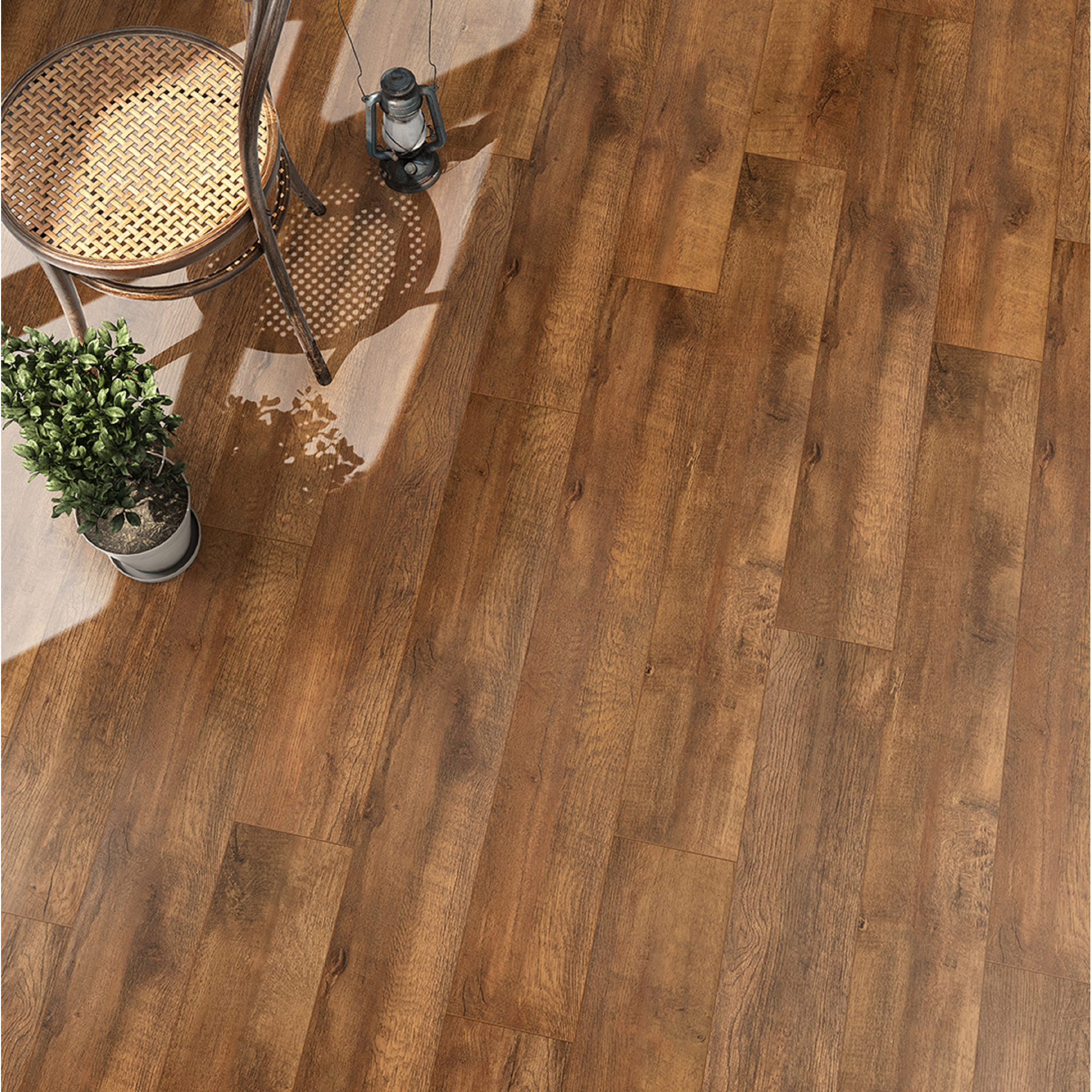 Laminat '832-4' Eiche saegerau hellbraun 8 mm