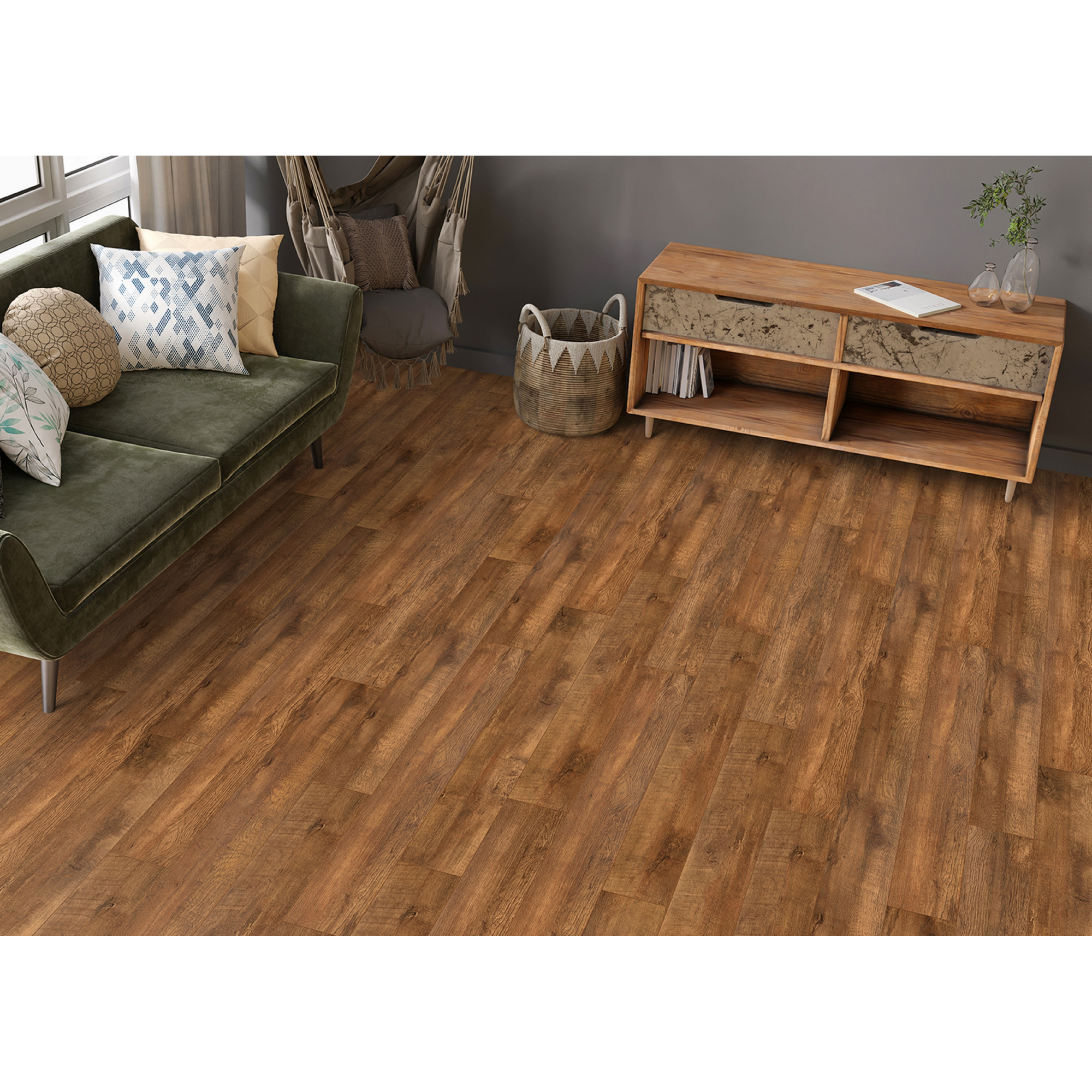 Laminat '832-4' Eiche saegerau hellbraun 8 mm