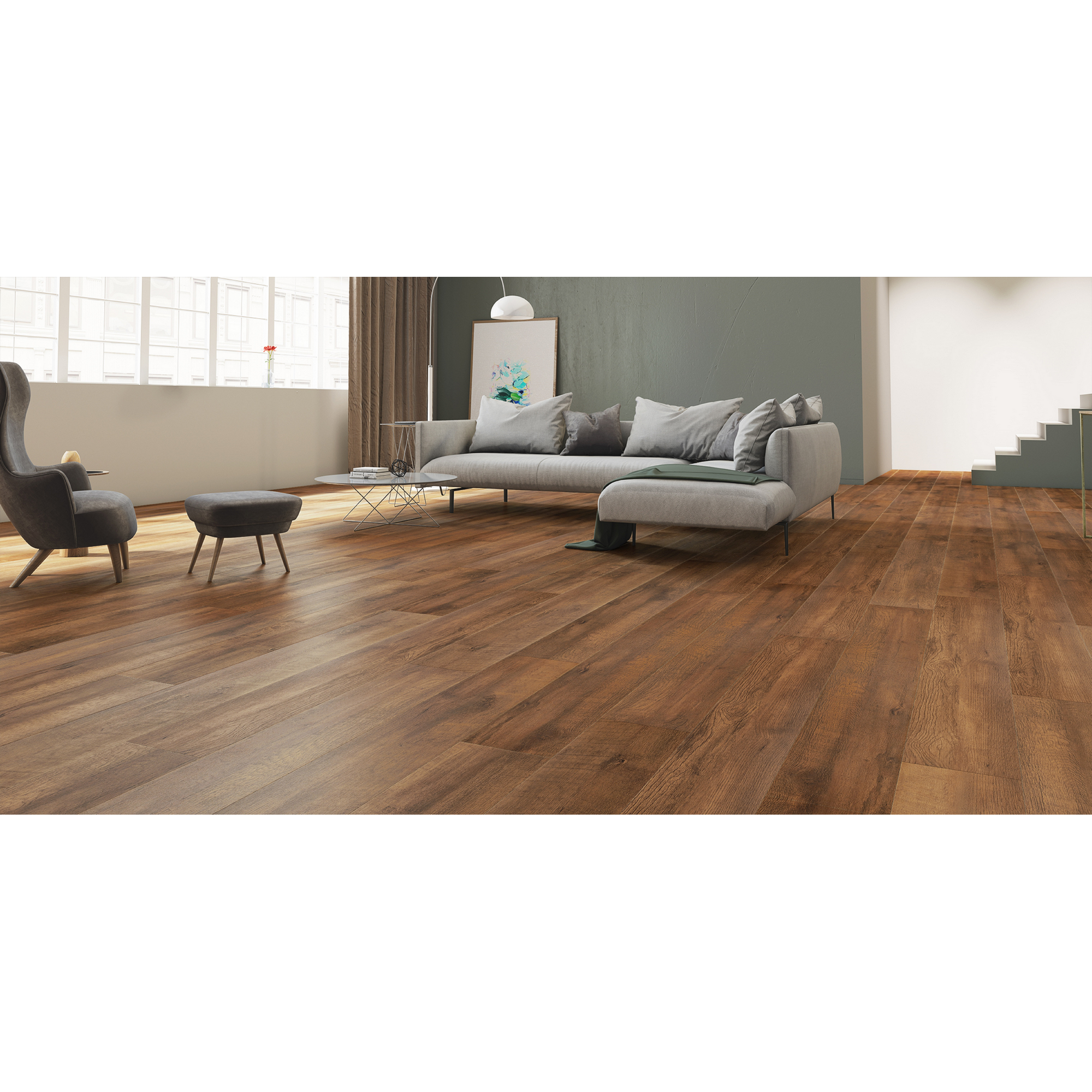 Laminat '832-4' Eiche saegerau hellbraun 8 mm