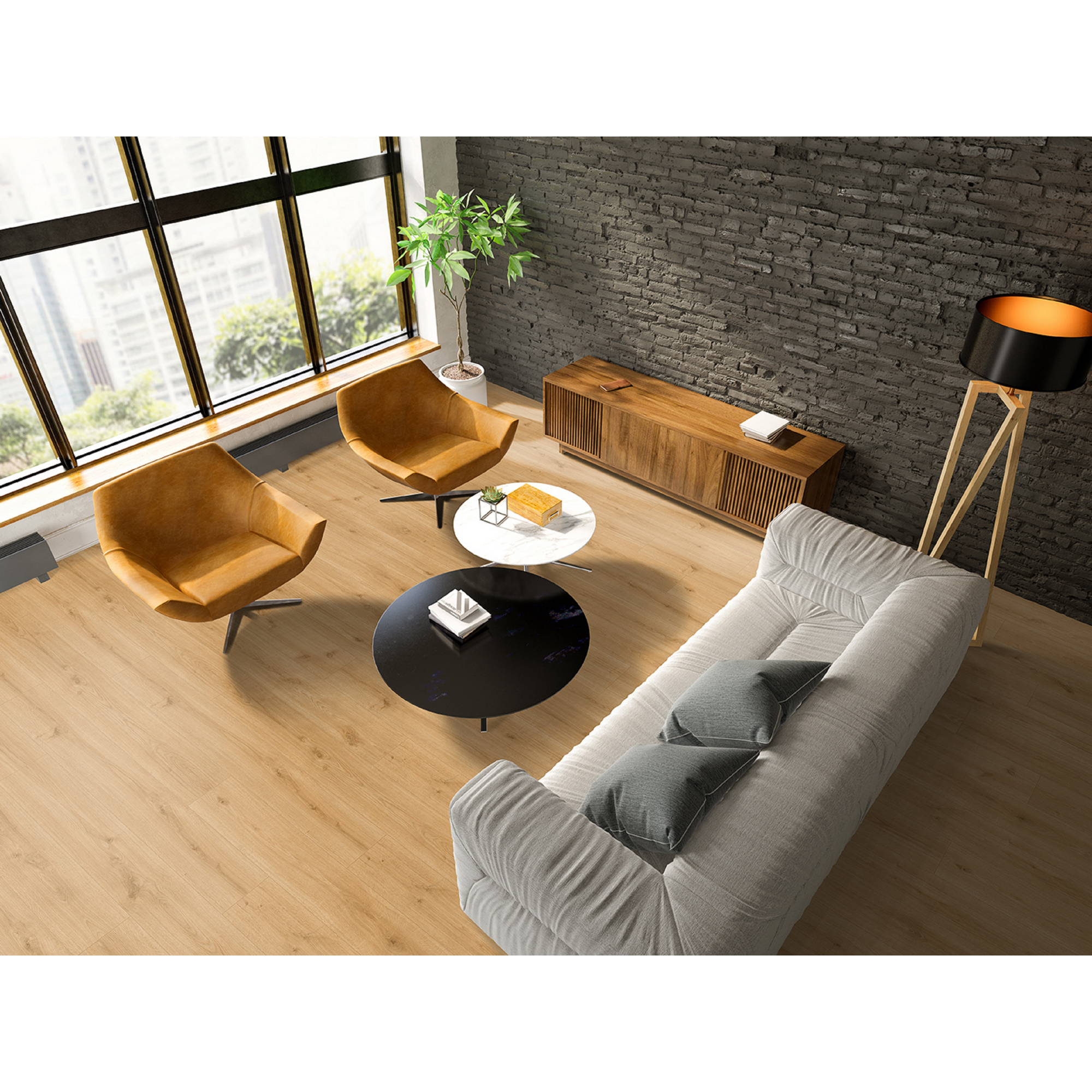 Laminat '832-4' Stonebridge Eiche hellbraun wasserresistent 8 mm