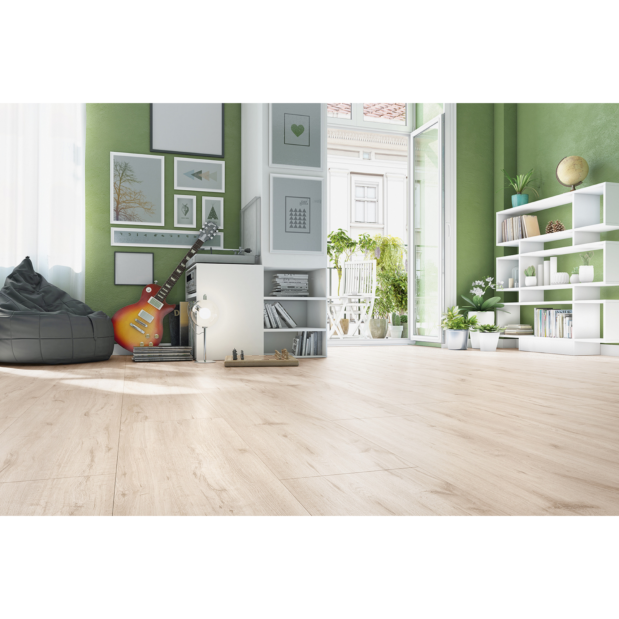 Laminat '832-4 XL' Eiche weiß 8 mm