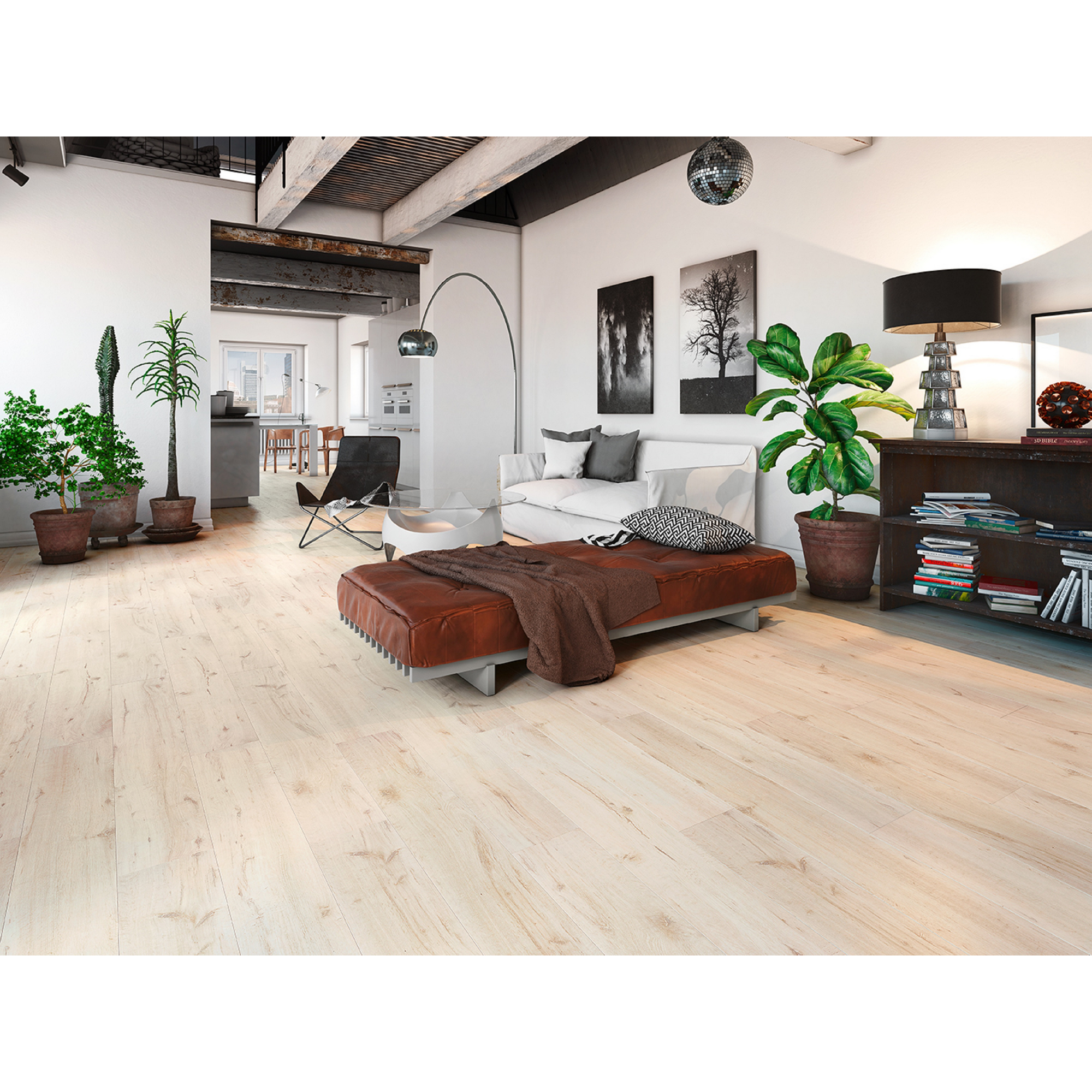 Laminat '832-4 XL' Eiche weiß 8 mm