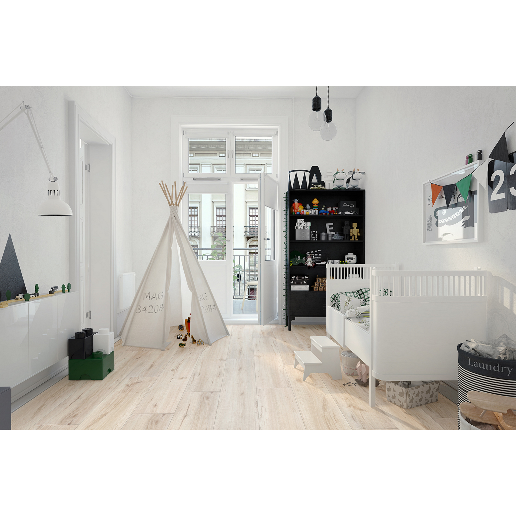 Laminat '832-4 XL' Eiche weiß 8 mm