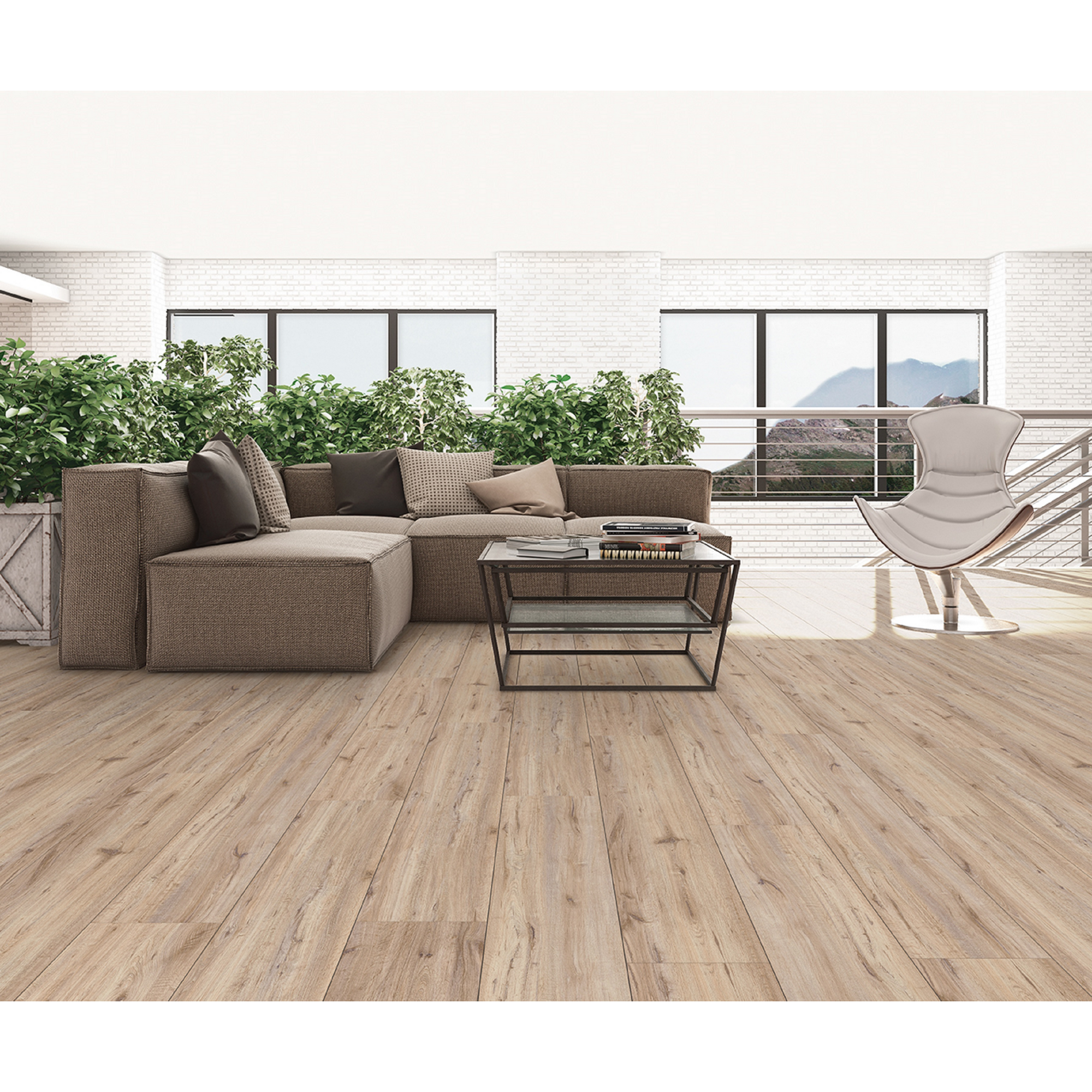 Laminta '832-4 XL' Eiche grau-braun wasserresistent 8 mm