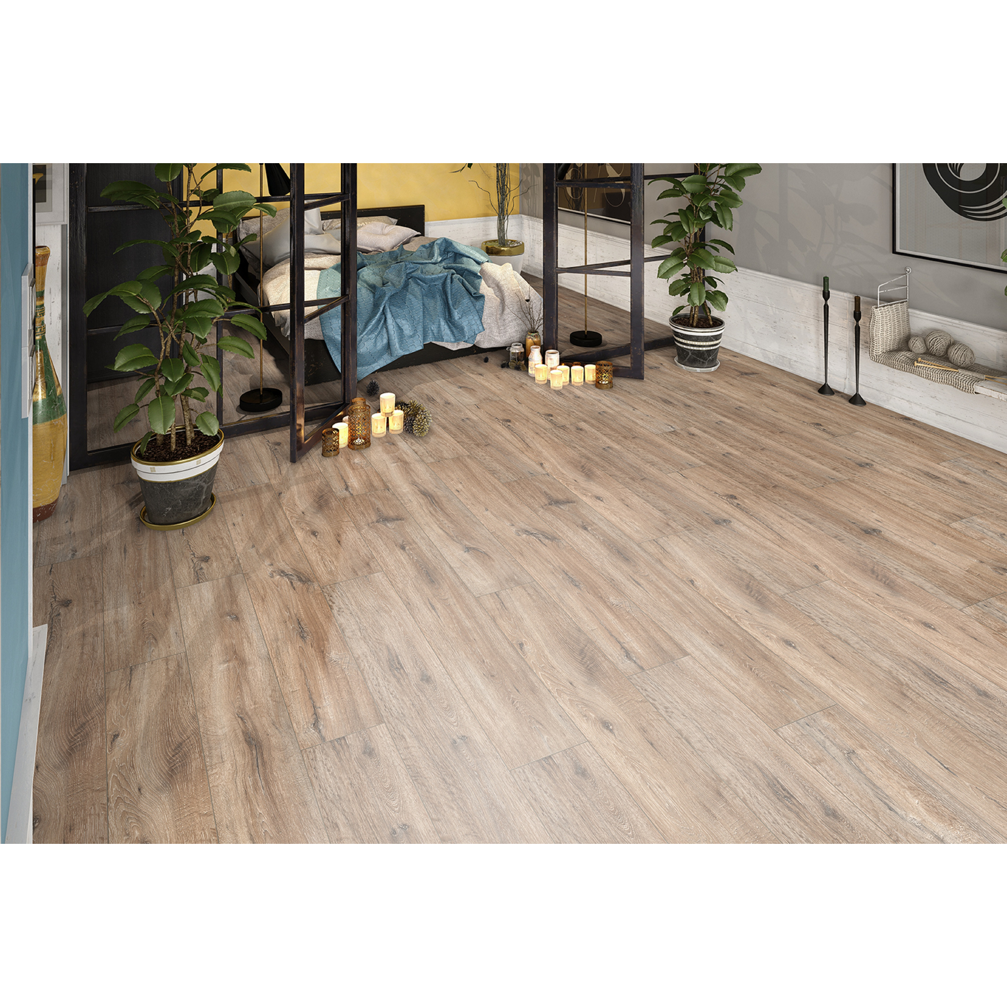 Laminta '832-4 XL' Eiche grau-braun wasserresistent 8 mm