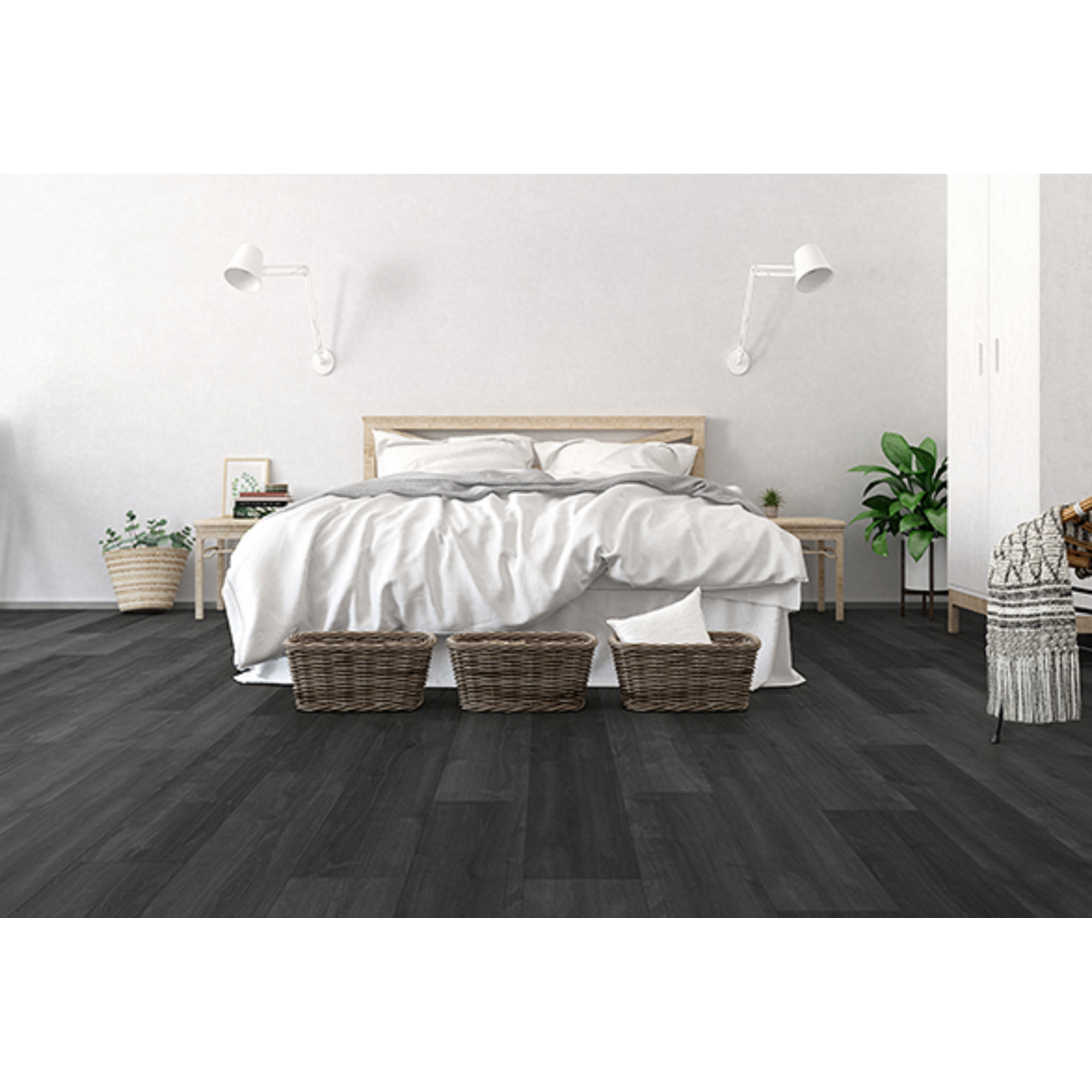 Laminat 'Skyline Large Benson XL' Eiche schwarz 8 mm