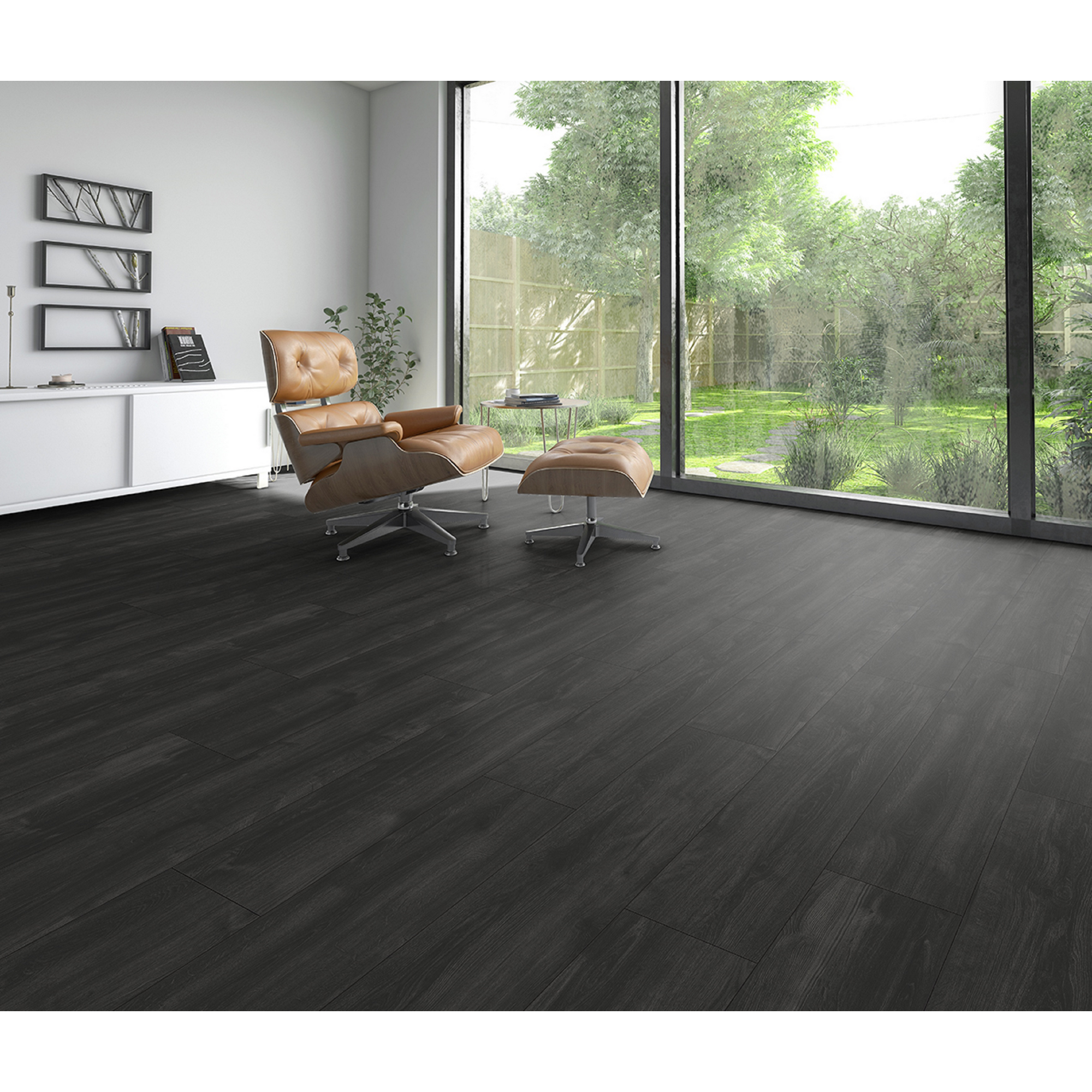 Laminat 'Skyline Large Benson XL' Eiche schwarz 8 mm