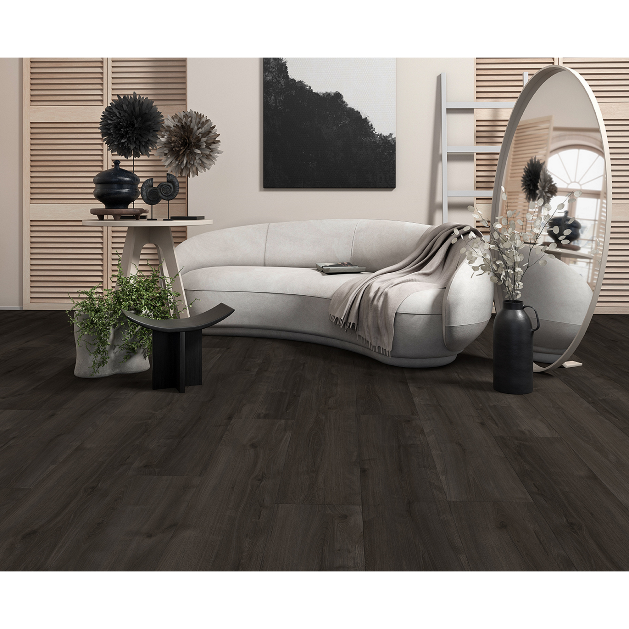 Laminat '833-4 XL' Santos Eiche schwarz wasserresistent 8 mm