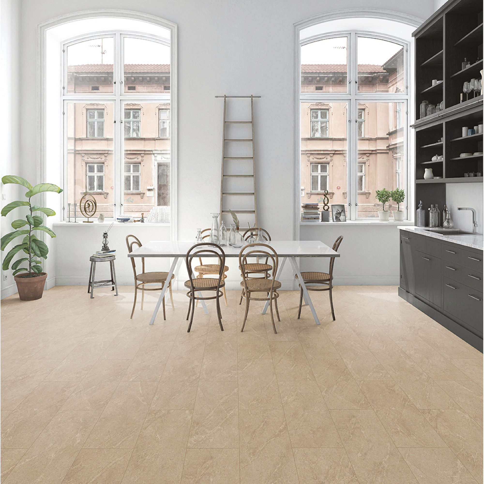 Laminat 'Visio Grande' Dolomit sand wasserresistent 8 mm