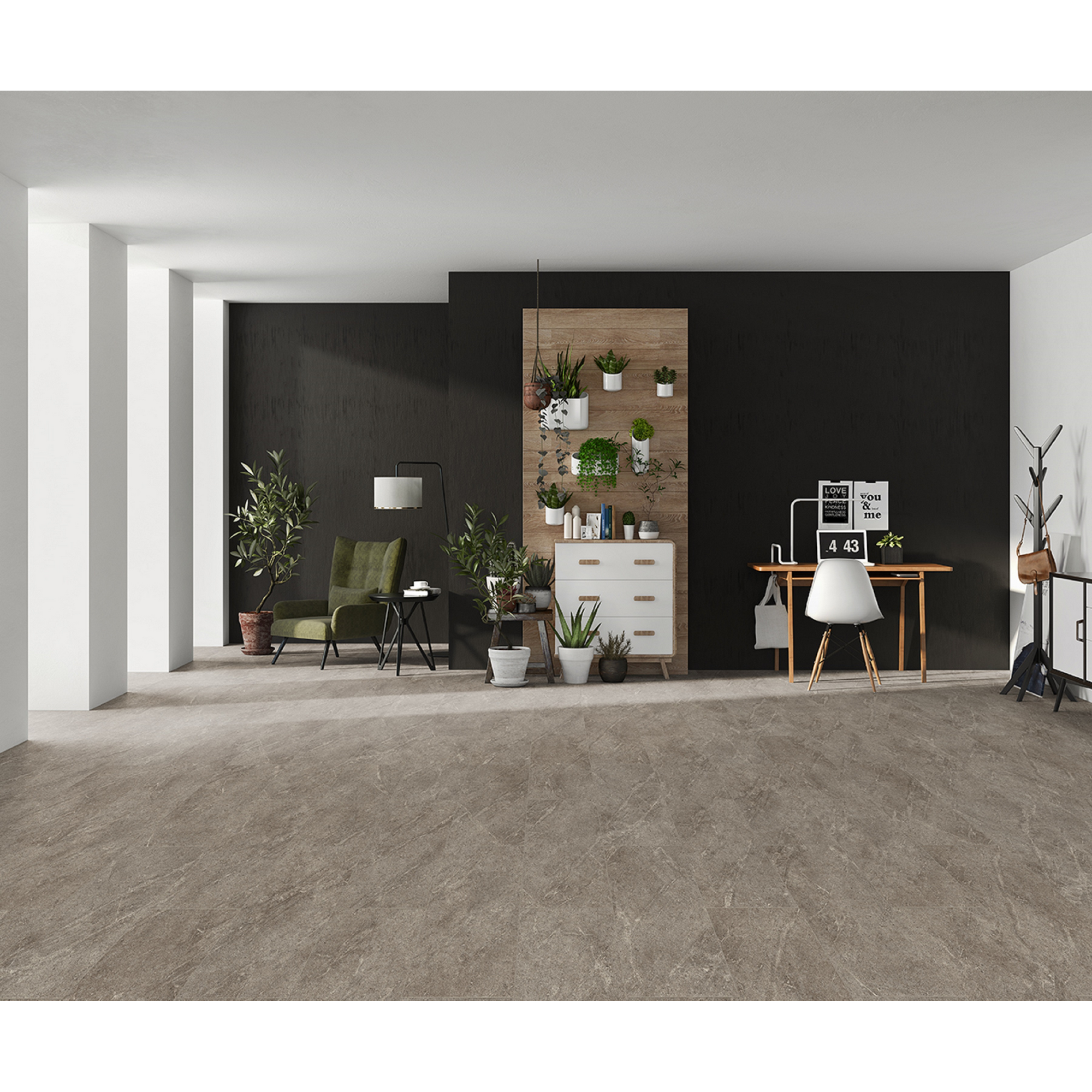 Laminat 'Visio Grande' Dolomit grau wasserresistent 8 mm