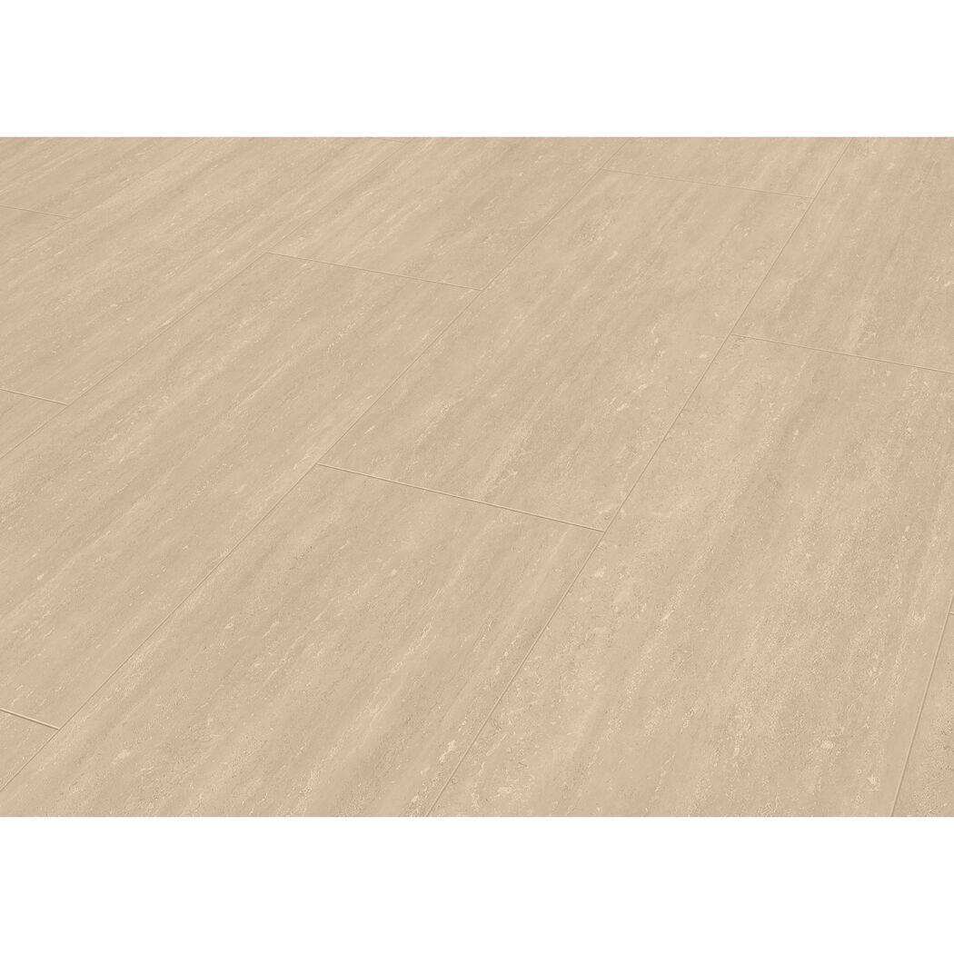 Laminat 'Visio Grande' Travertin beige wasserresistent 8 mm