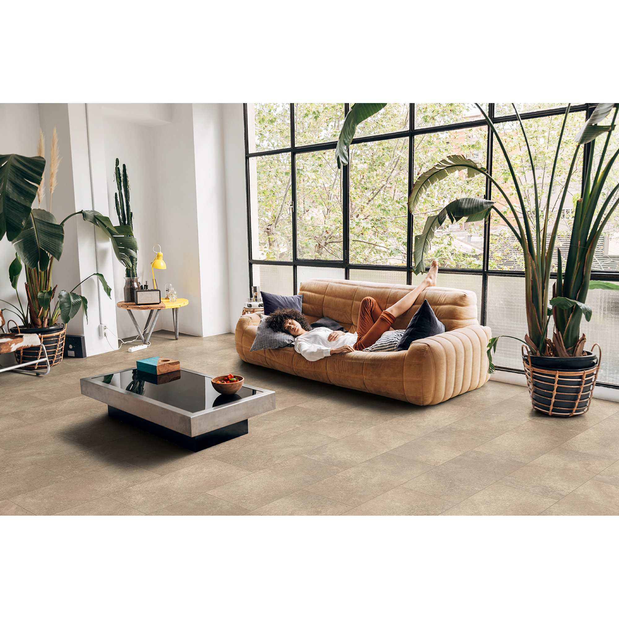 Laminat 'Visio Grande' Beton sand wasserresistent 8 mm