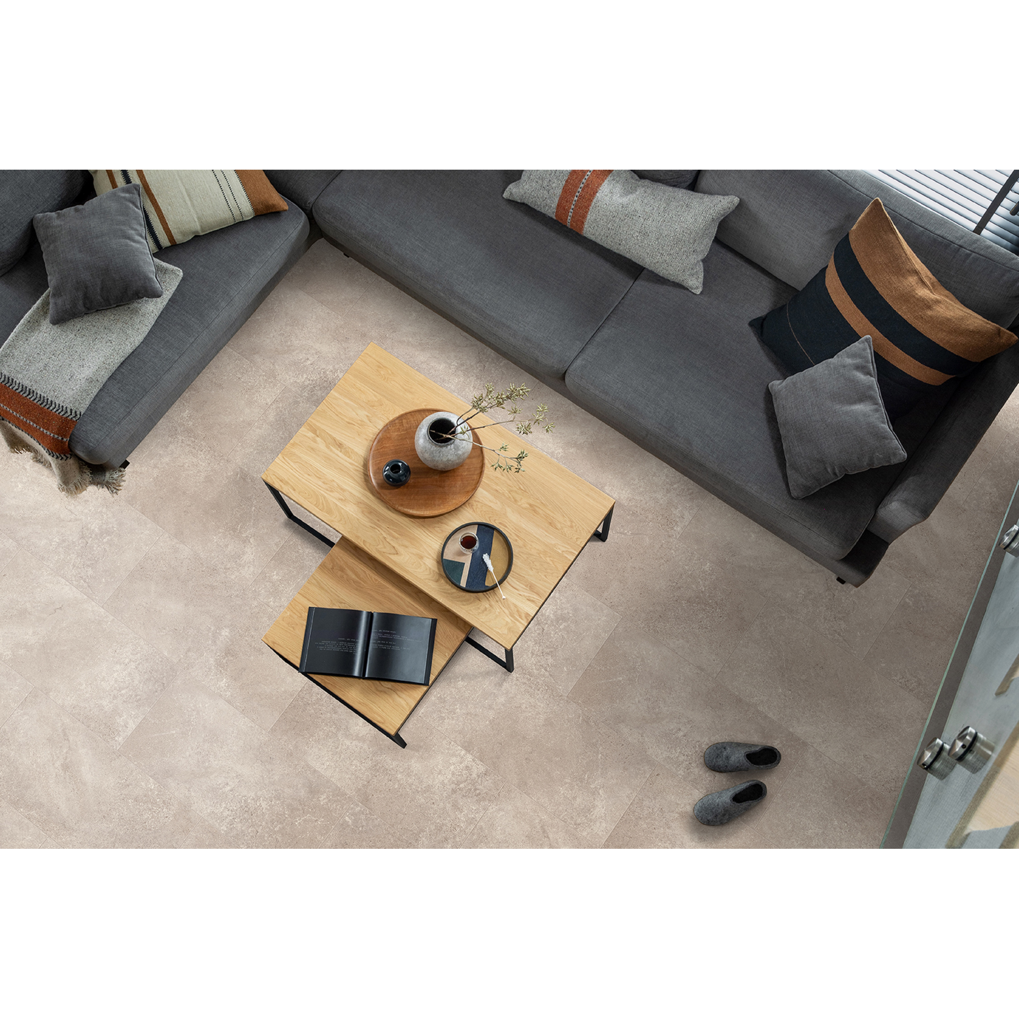 Laminat 'Visio Grande' Beton grau wasserresistent 8 mm