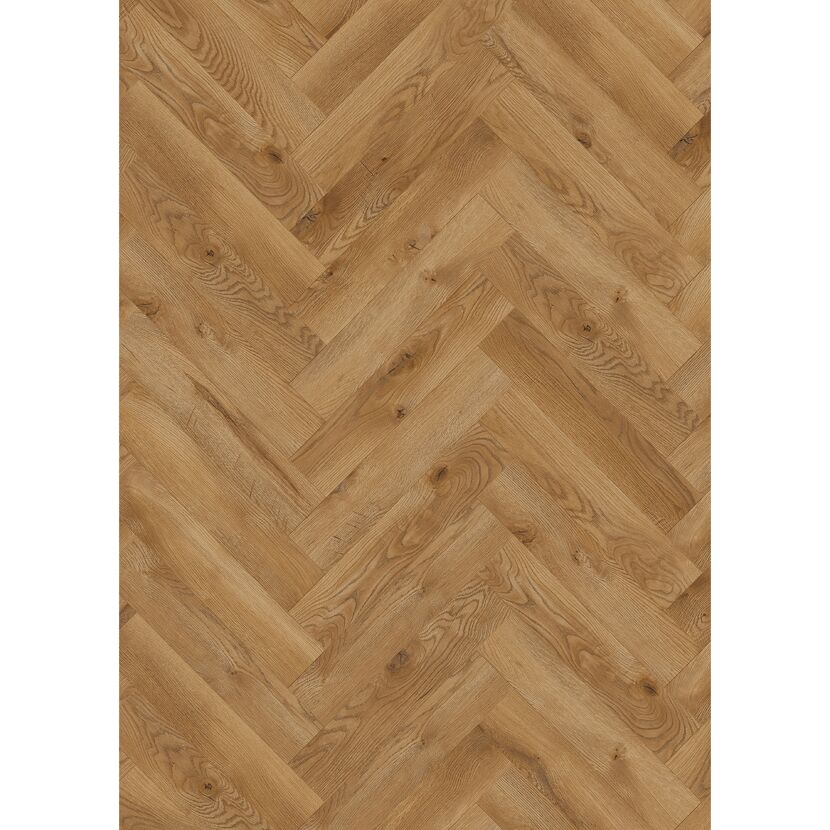 Laminat 'Ville Carrito' Fischgrät Eiche goldfarben 8 mm