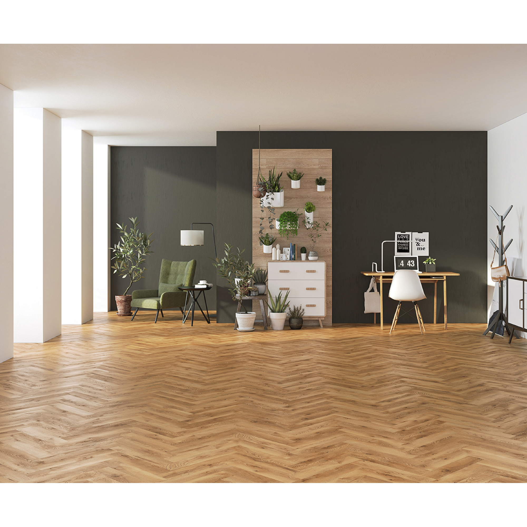 Laminat 'Ville Almagro' Fischgrät Eiche natur 8 mm