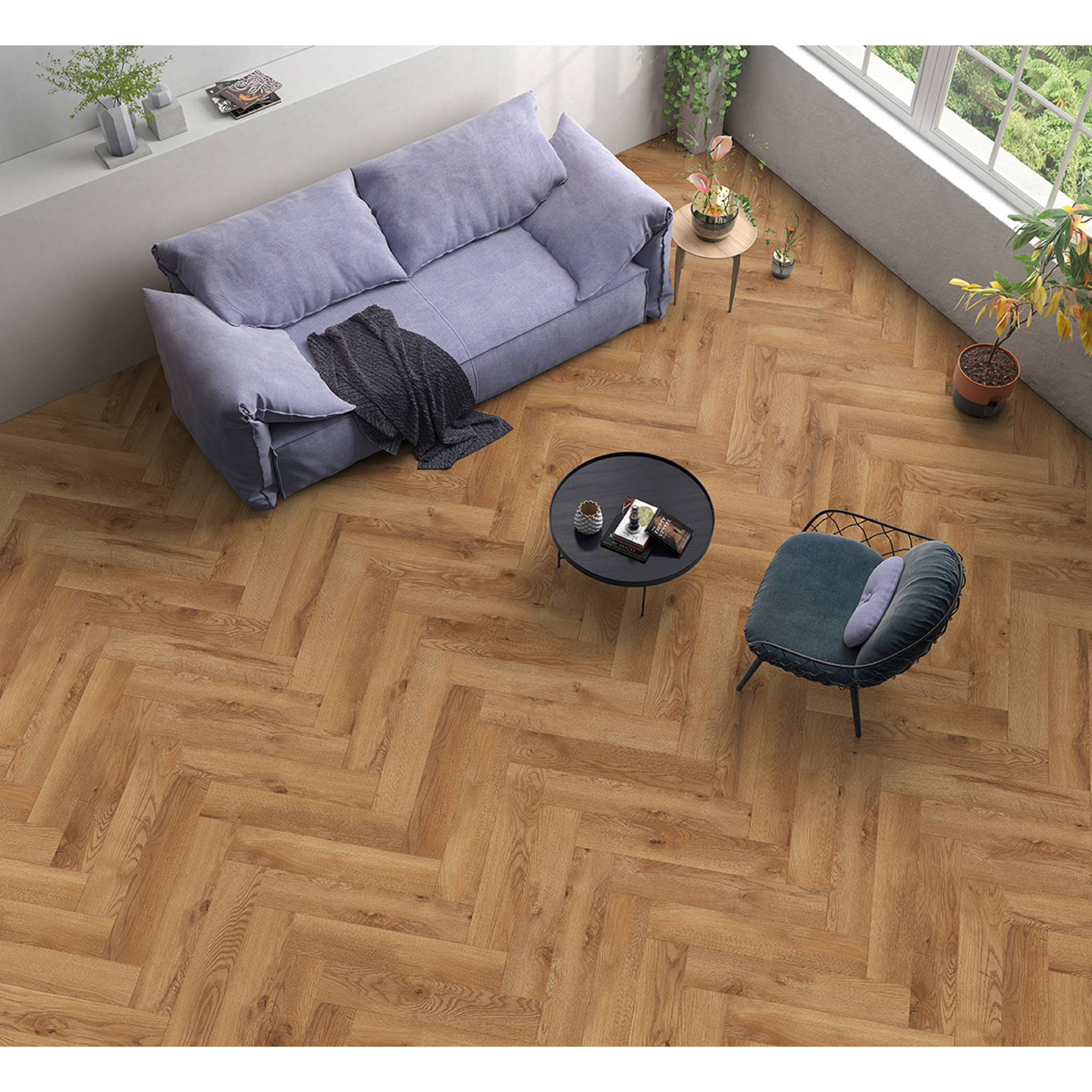 Laminat 'Ville Almagro' Fischgrät Eiche natur 8 mm