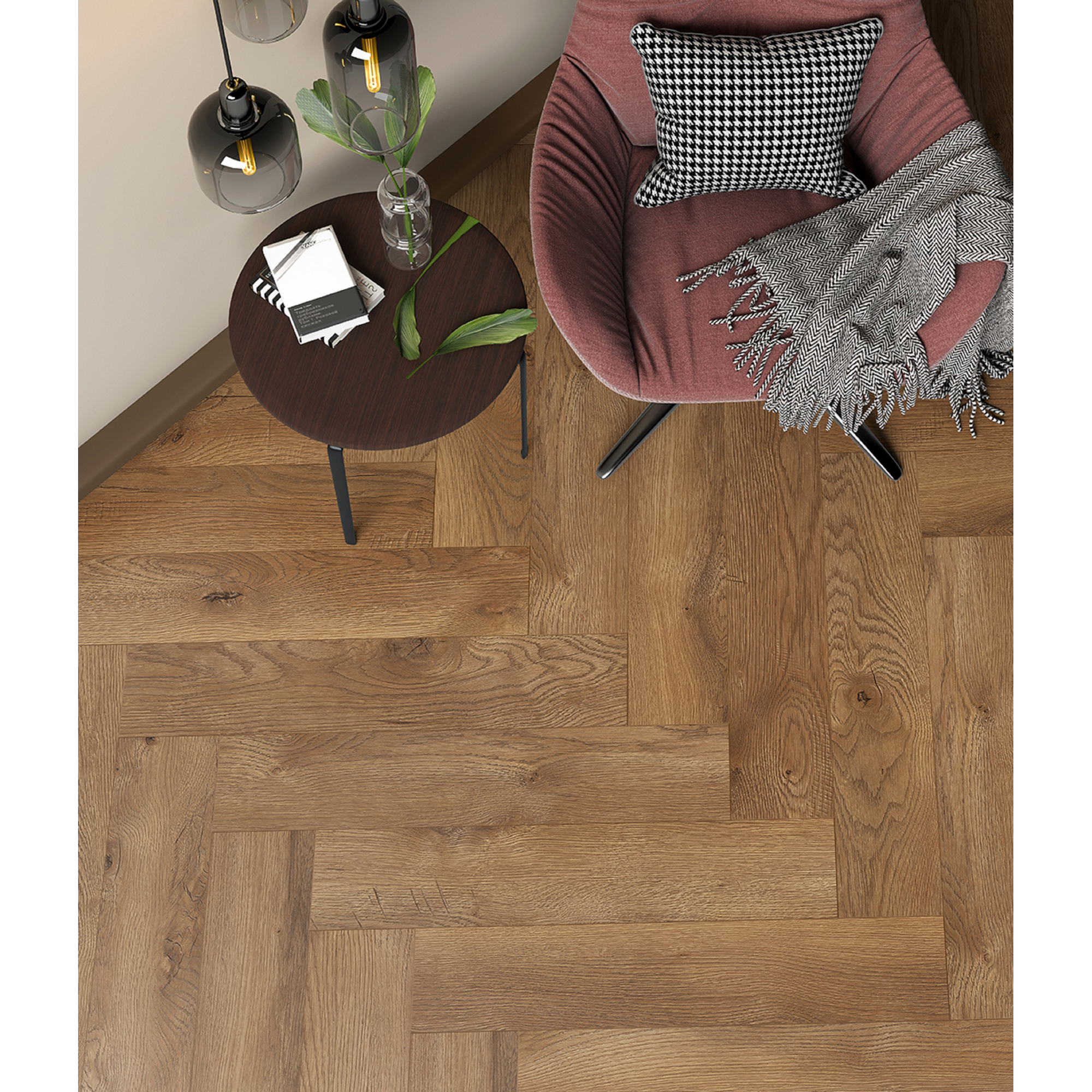 Laminat 'Ville Las Negras' Fischgrät Eiche taupe 8 mm