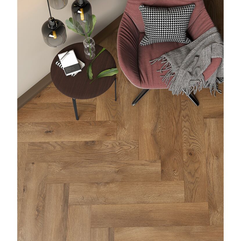 Laminat 'Ville Las Negras' Fischgrät Eiche taupe 8 mm