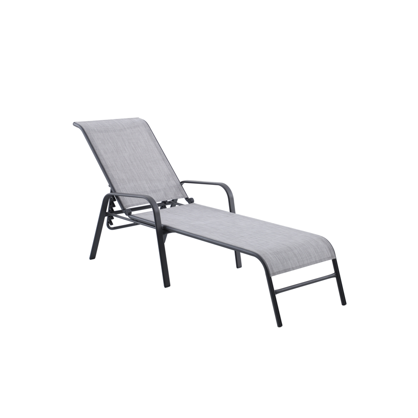 Sonnenliege 'Laura' grau 171 x 61,5 x 94,5 cm