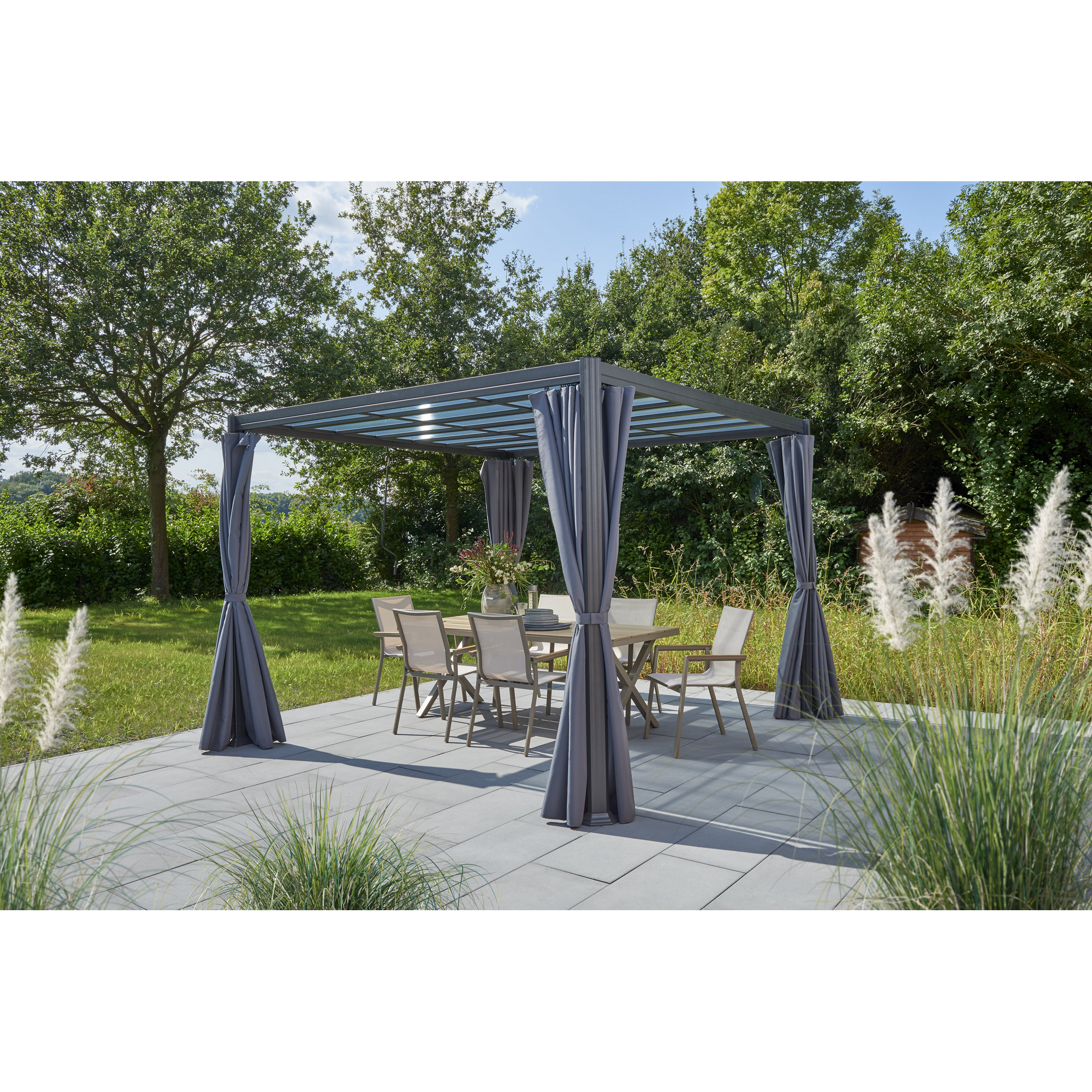 Pavillon 'Eva' grau 300 x 300 x 226 cm