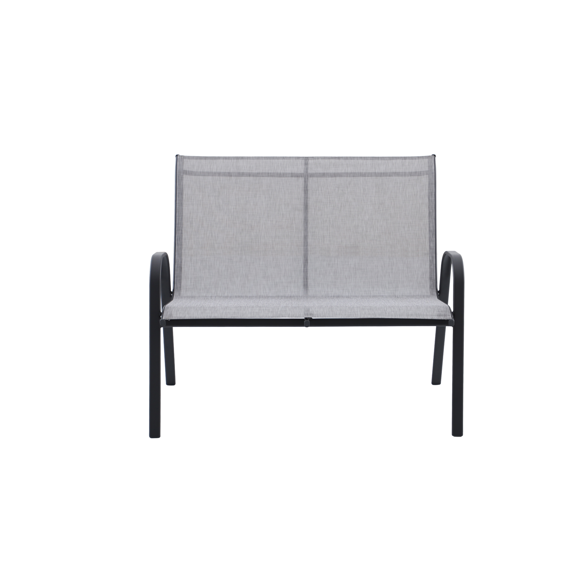 Gartenbank 'Laura' 2-Sitzer Stahl hellgrau 73 x 113 x 93 cm