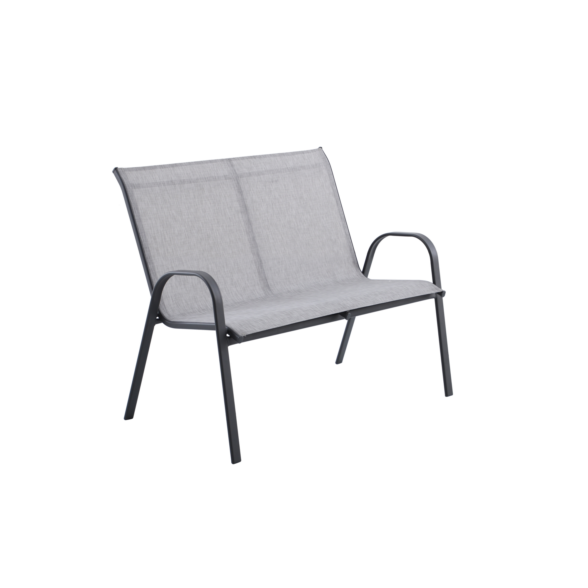 Gartenbank 'Laura' 2-Sitzer Stahl hellgrau 73 x 113 x 93 cm