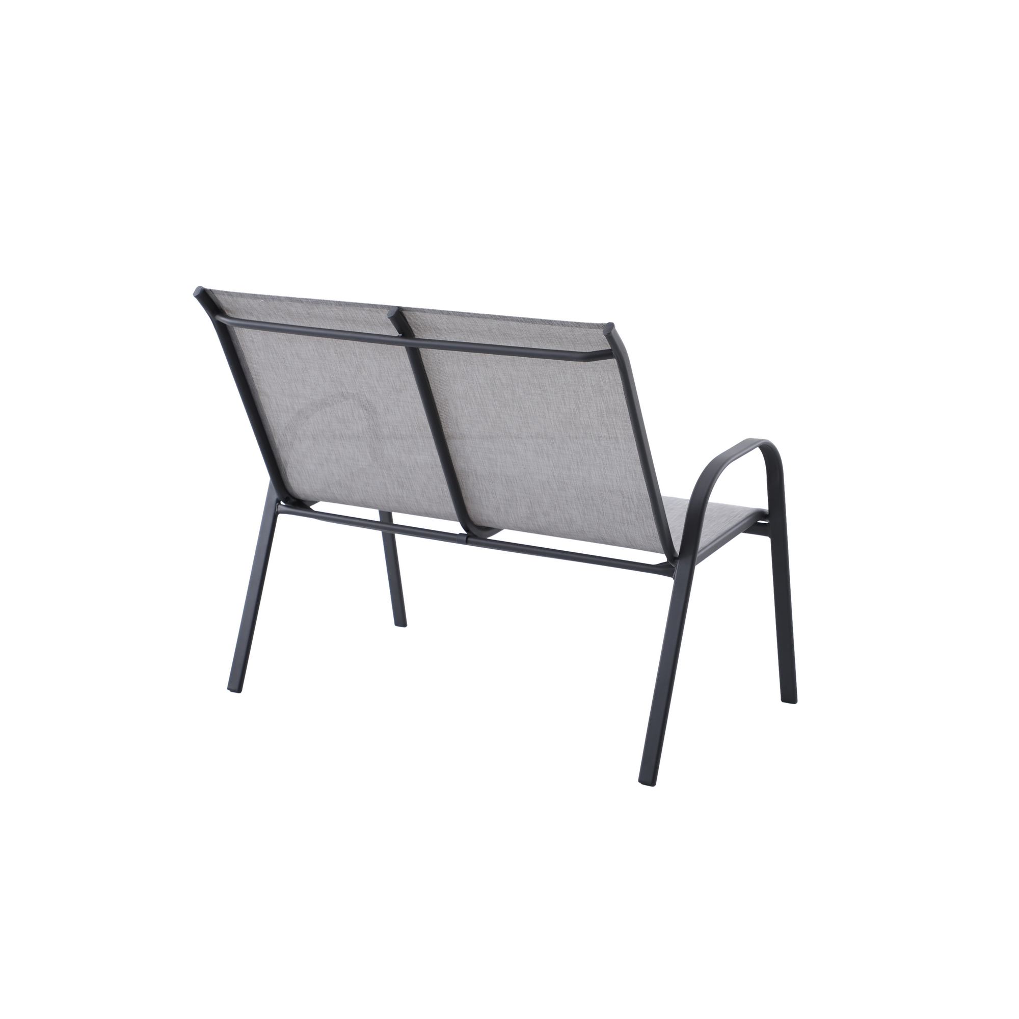 Gartenbank 'Laura' 2-Sitzer Stahl hellgrau 73 x 113 x 93 cm