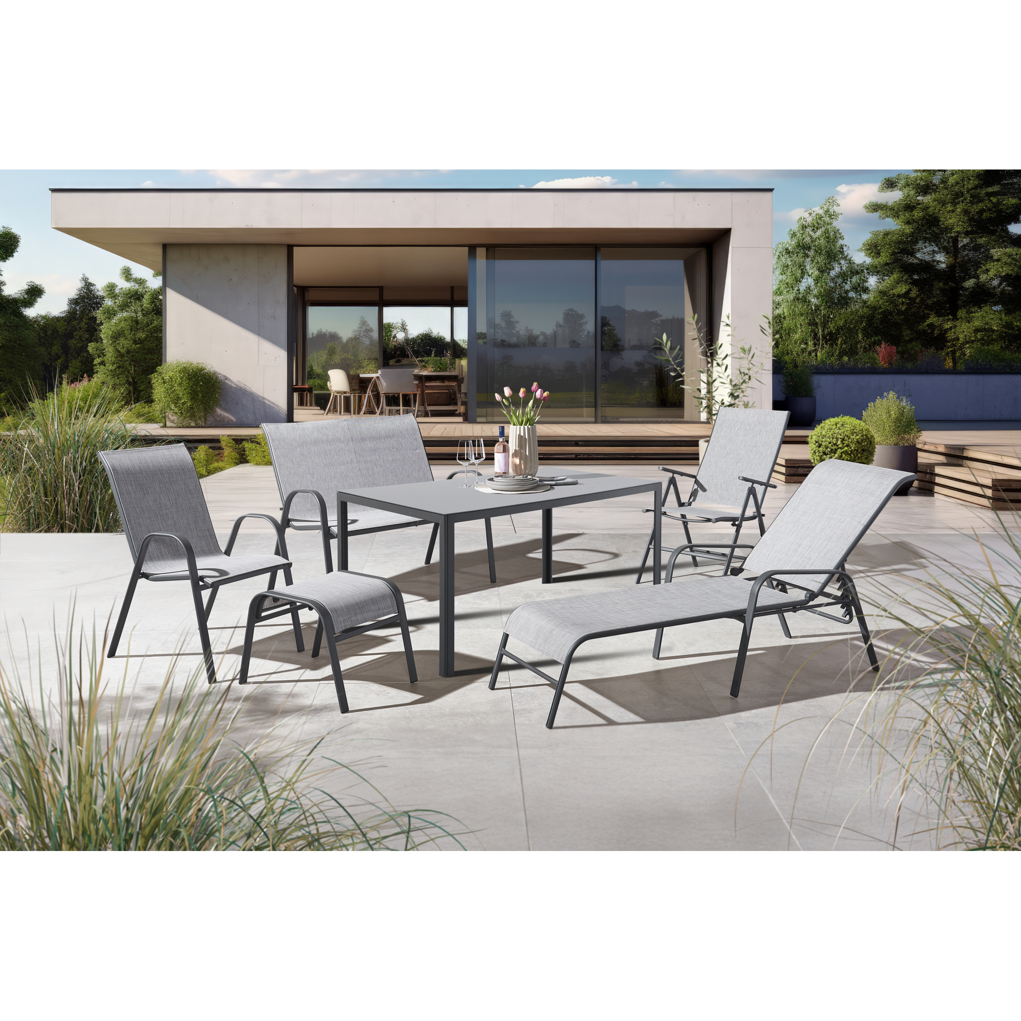 Tisch grau 90 x 75 x 50 cm