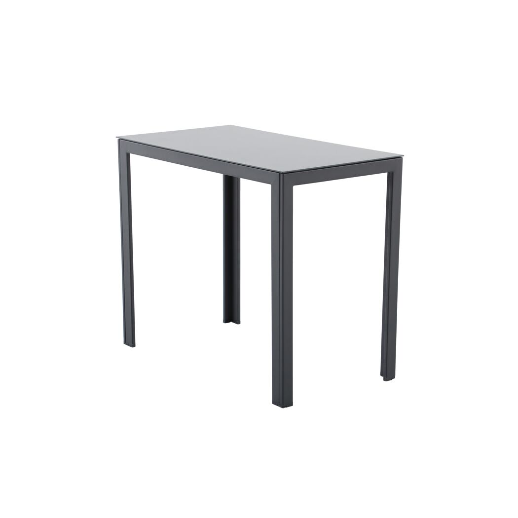 Gartentisch Stahl/Glas grau 90 x 50 x 74 cm