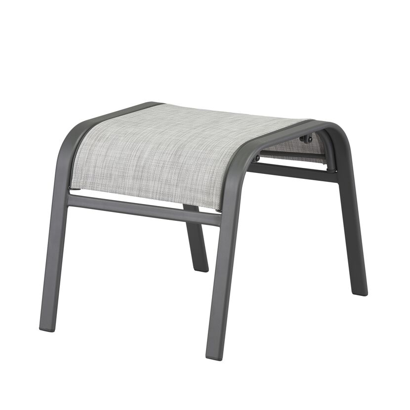 Gartenhocker 'Laura' stapelbar Stahl hellgrau 57 x 47 x 42,5 cm