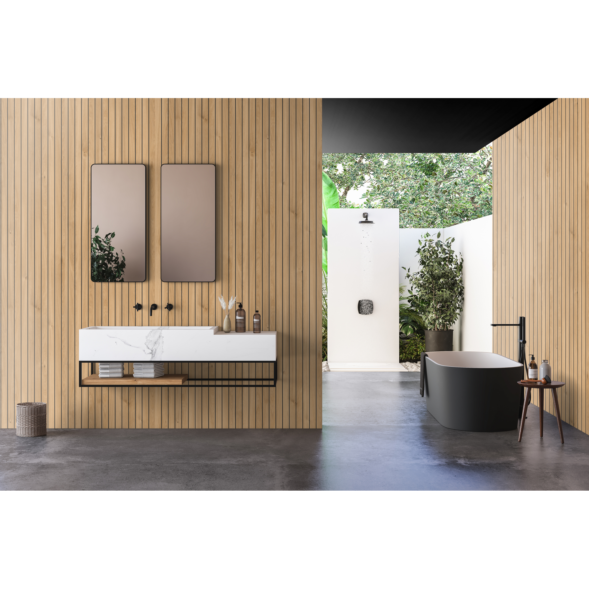 Wandpaneel 'Rock the Wall' Lightwood braun 265 x 123 x 0,4 cm