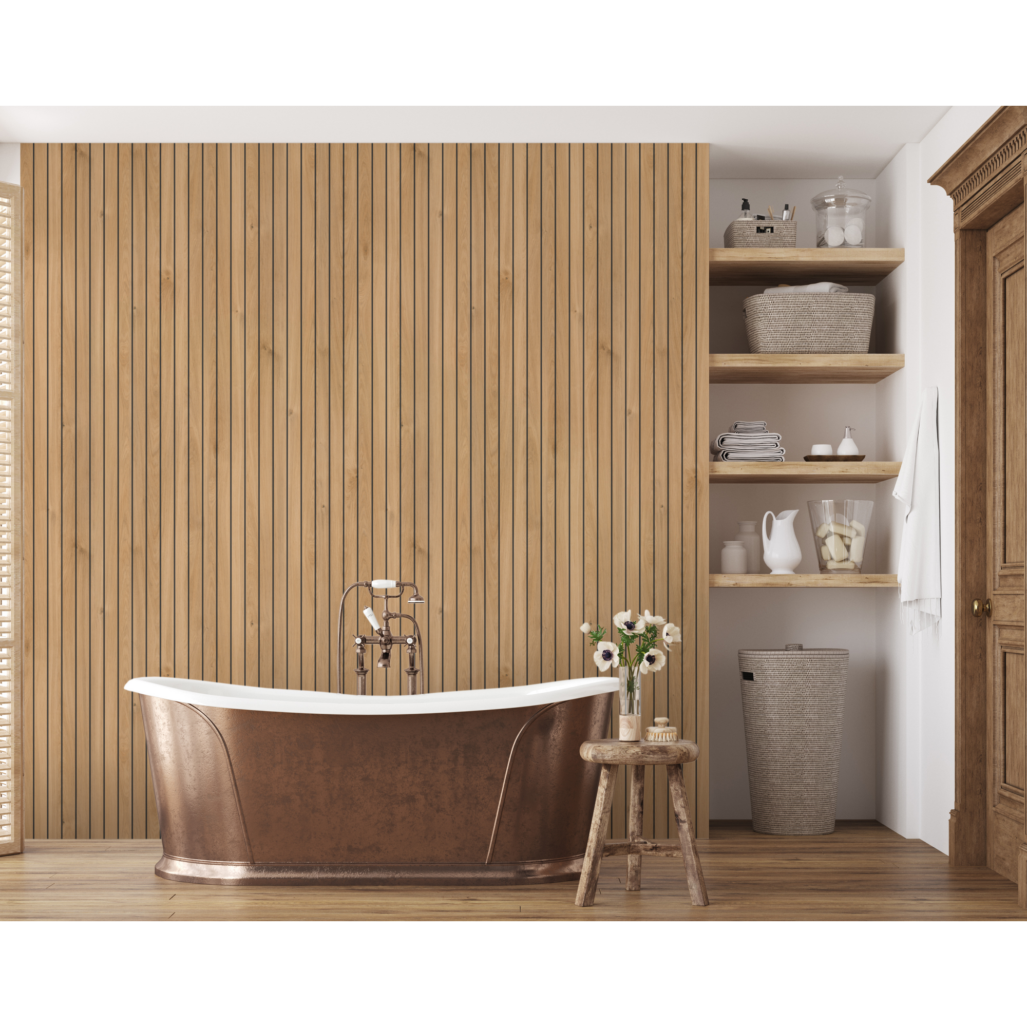 Wandpaneel 'Rock the Wall' Lightwood braun 265 x 123 x 0,4 cm