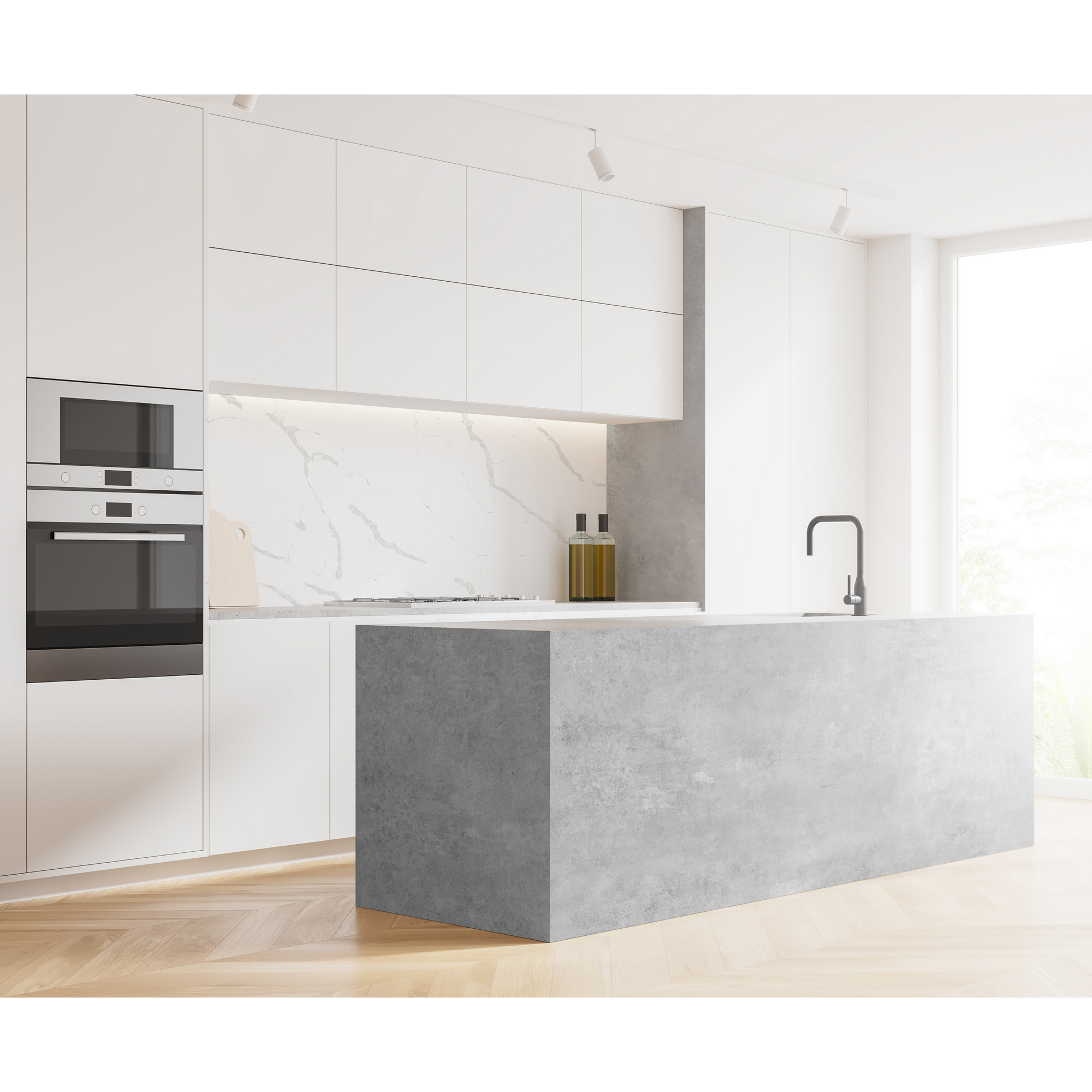 Wandpaneel 'Rock the Wall' Stat. Bianco 265 x 123 x 0,4 cm