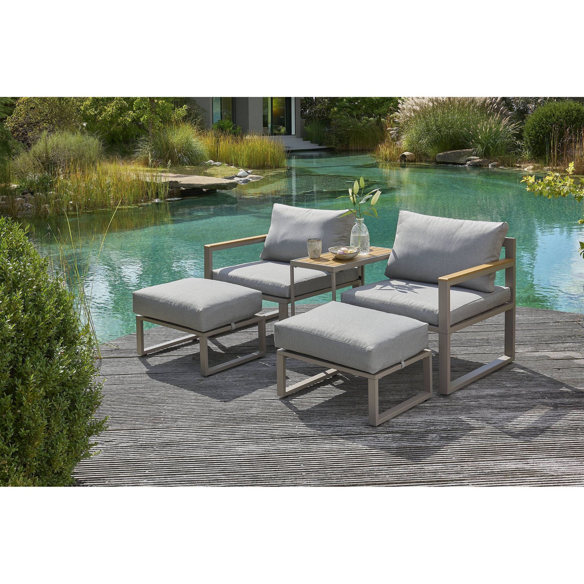 Balkonmöbel-Set 'Smilla' beige 5-teilig