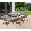 Gartentisch 'Silvie' Stahl/Glas 180 x 90 x 72 cm