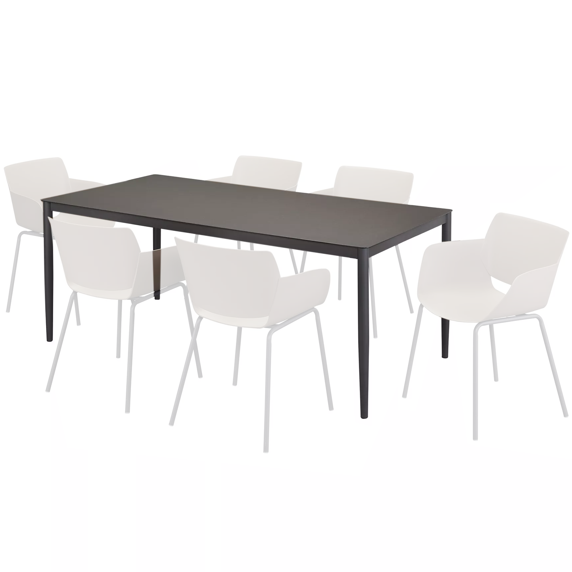 Gartentisch 'Silvie' Stahl/Glas 180 x 90 x 72 cm