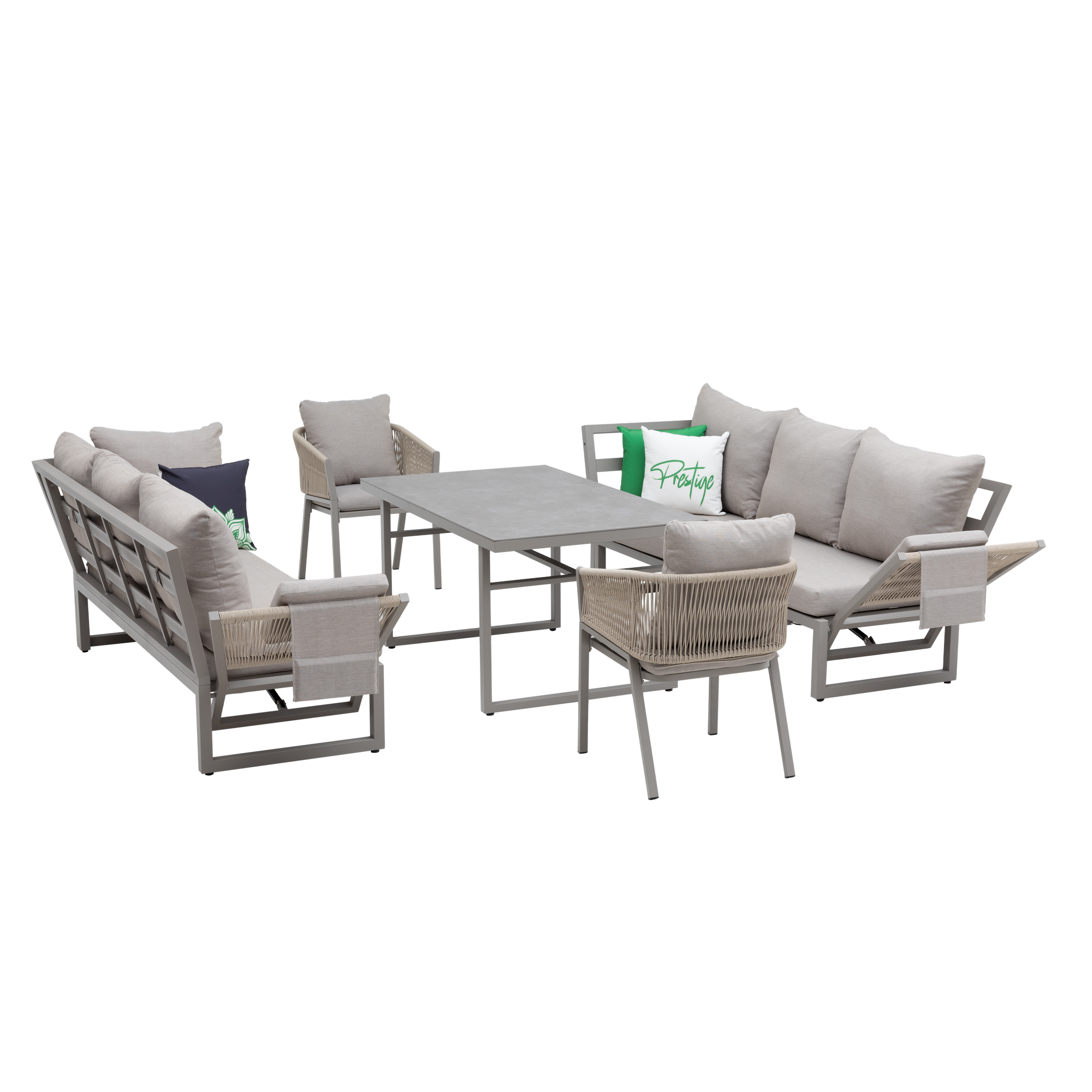 Gartenmöbelset 'Nelia' für 8 Personen Aluminium