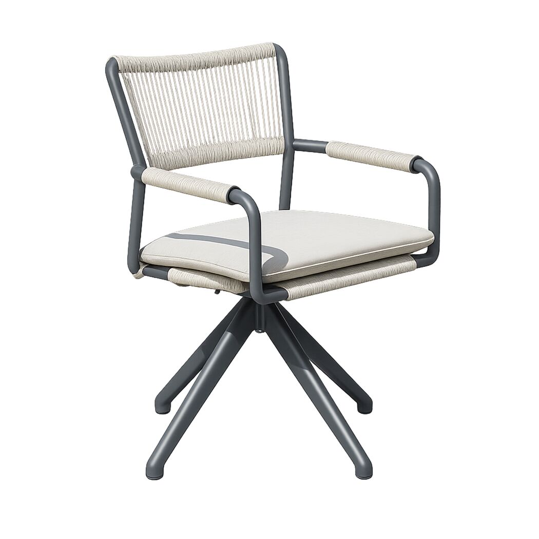 Gartenstuhl 'Romina' Aluminium anthrazit/beige 56 x 59 x 86 cm