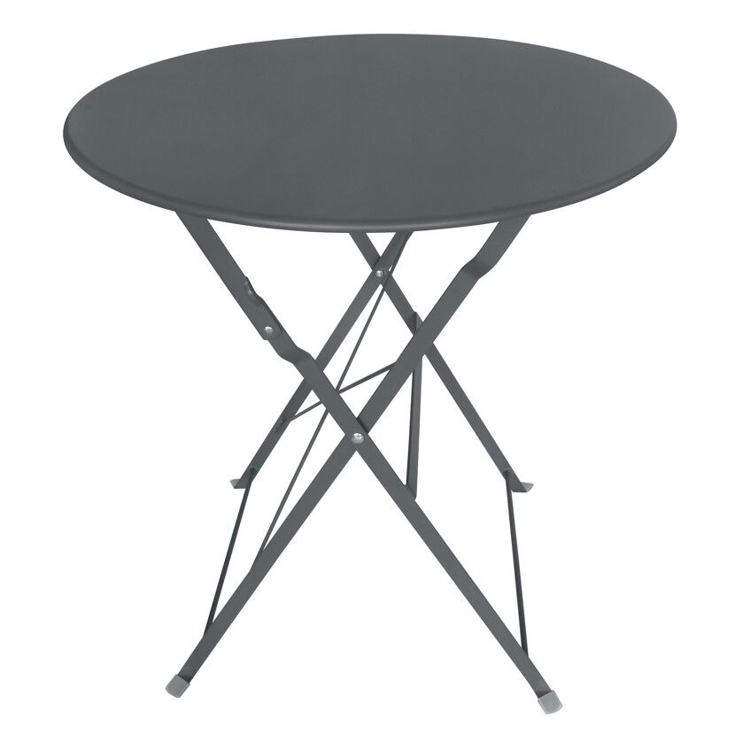 Gartentisch 'Nika' klappbar Stahl grau Ø 60 x 70 cm
