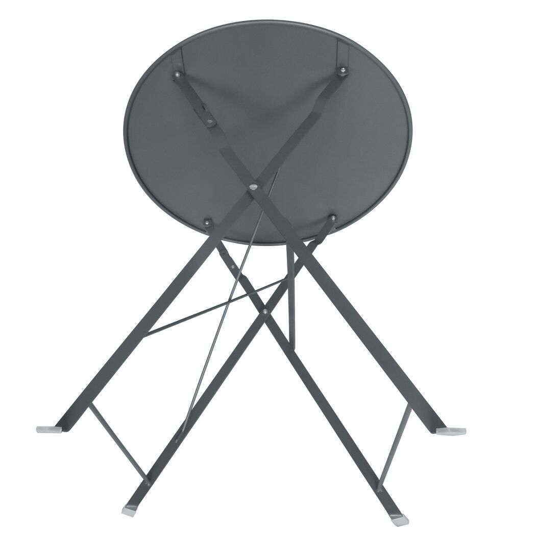 Gartentisch 'Nika' klappbar Stahl grau Ø 60 x 70 cm