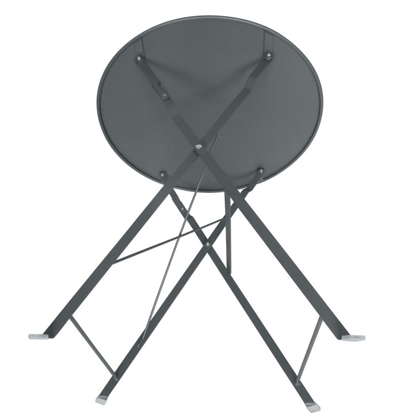 Gartentisch 'Nika' klappbar Stahl grau Ø 60 x 70 cm
