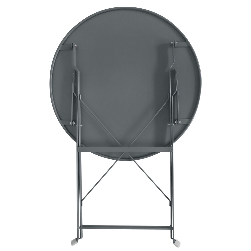 Gartentisch 'Nika' klappbar Stahl grau Ø 60 x 70 cm