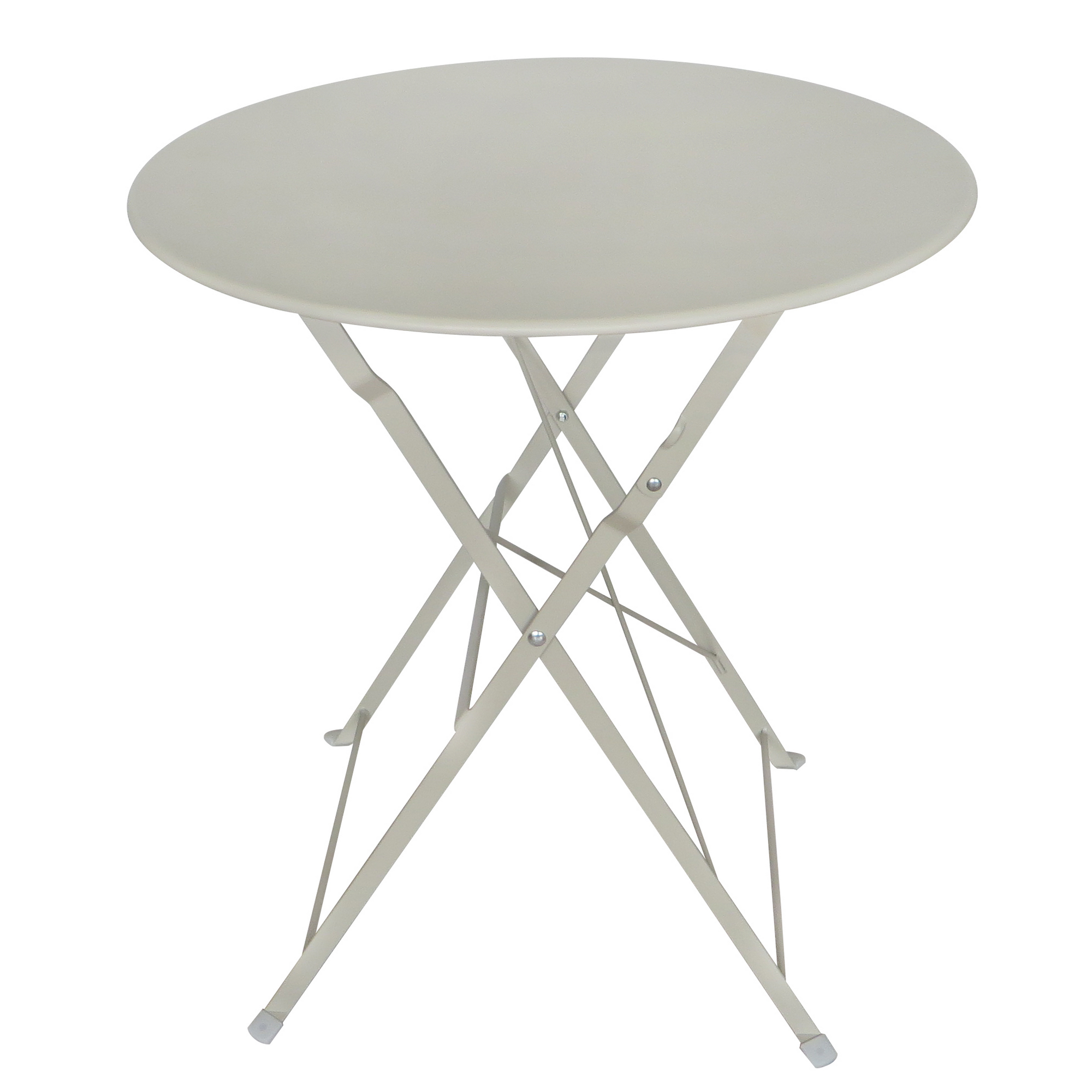 Gartentisch 'Nika' klappbar Stahl beige Ø 60 x 70 cm