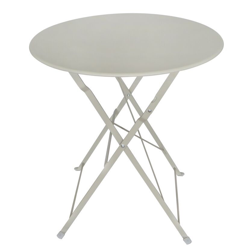 Gartentisch 'Nika' klappbar Stahl beige Ø 60 x 70 cm