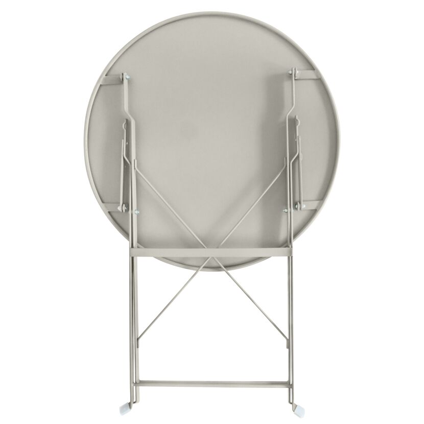 Gartentisch 'Nika' klappbar Stahl beige Ø 60 x 70 cm